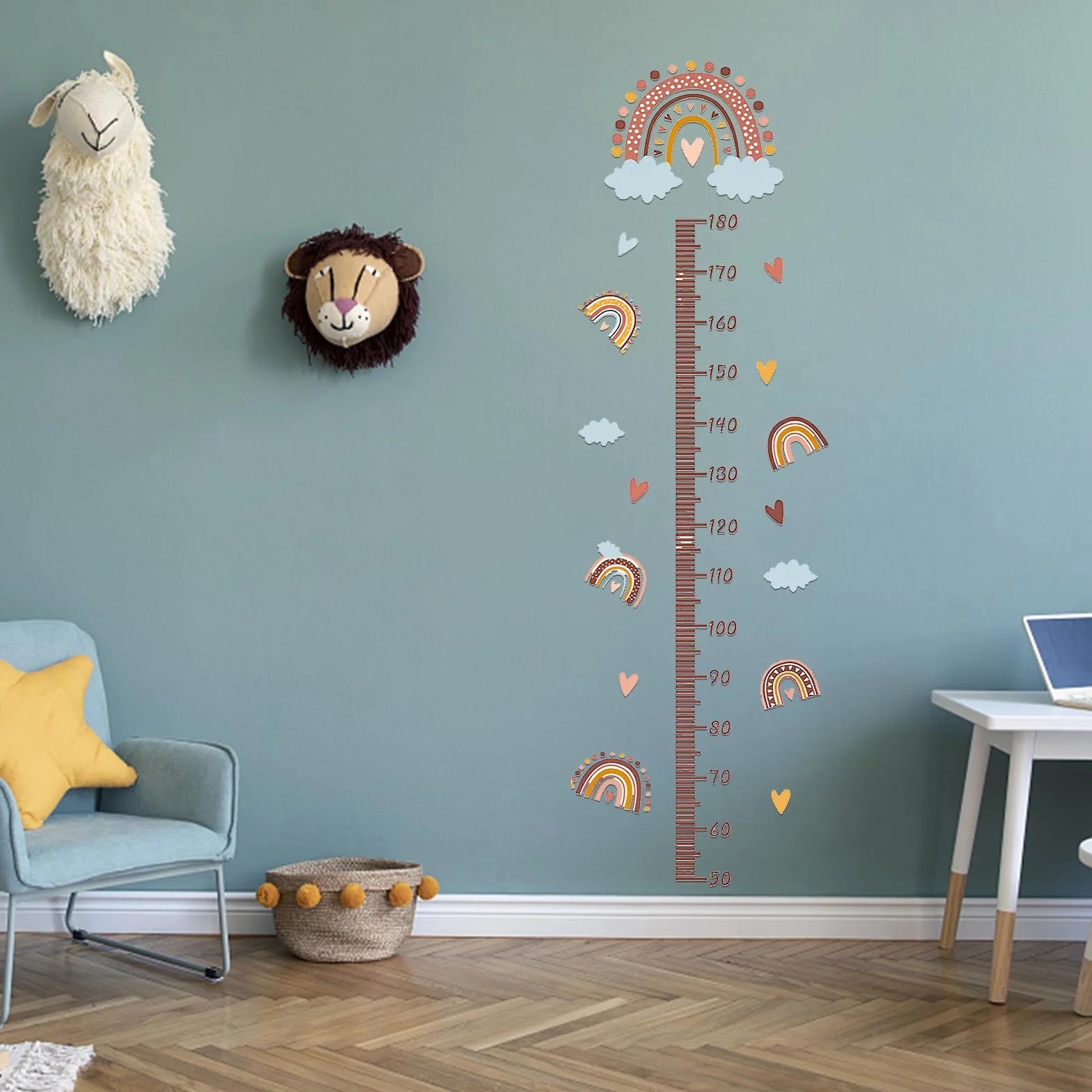 Toise Murale Enfant Stickers Muraux YIDM Sticker Mural Auto-Adhésif Imperméable Mesure Hauteur Décoration Chambre