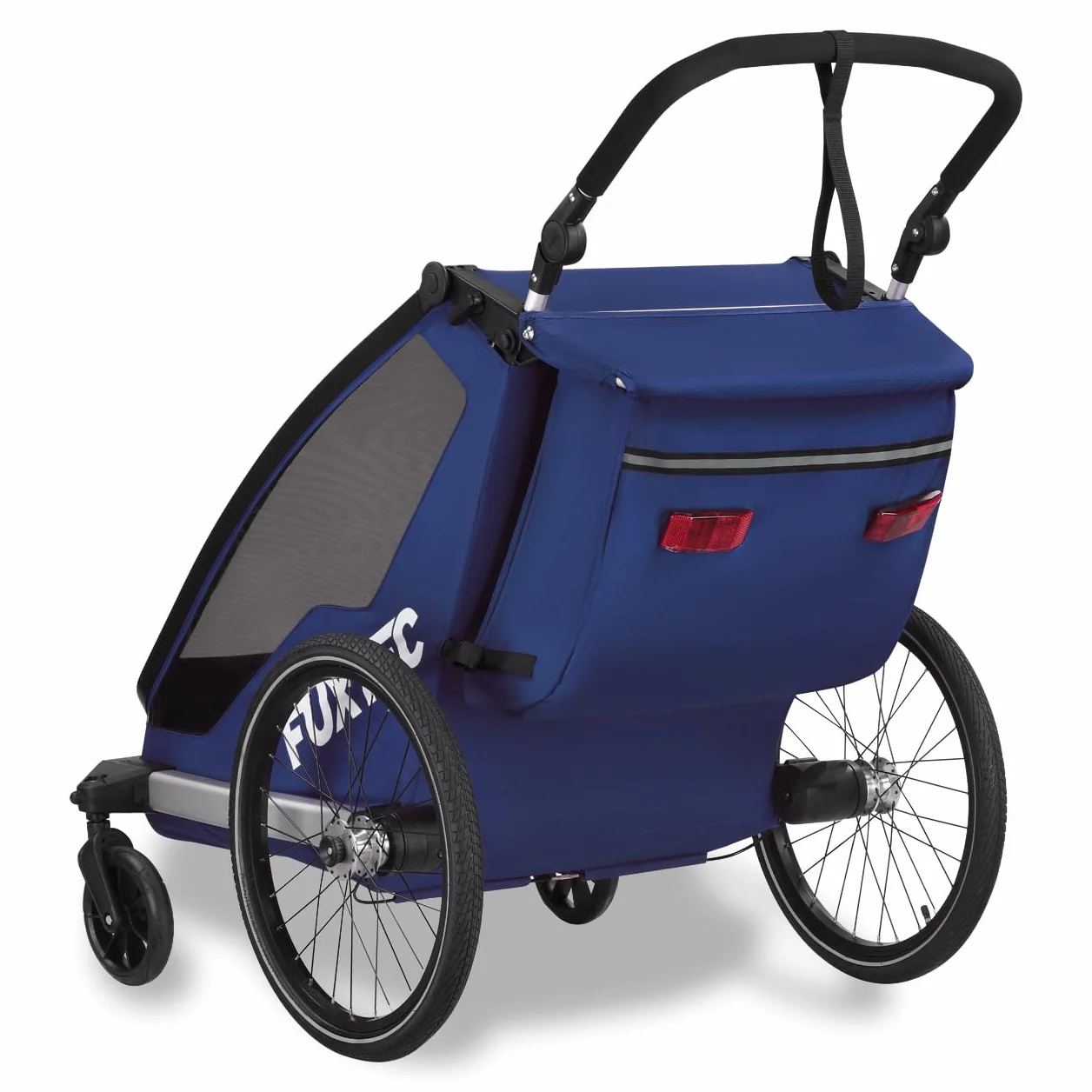 Remorque à Vélo Sport Cruiser Convertible 2 en 1 Aluminium Fuxtec pour 1 ou 2 Enfants