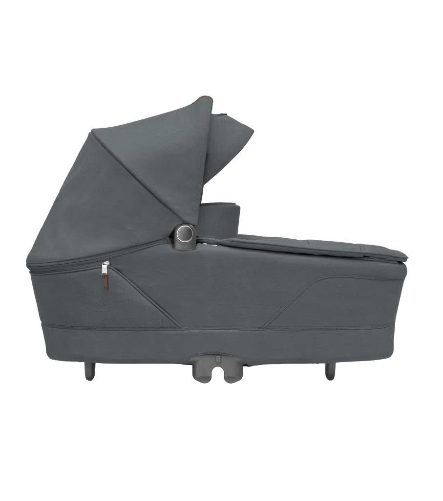 Maxi-Cosi Sense, Nacelle bébé, de la Naissance à 6 Mois (9kg), Spacieuse et Confortable, Matelas épais en Mousse à mémoire et inclinable, Compatible Poussette, Aération, Twillic Graphite