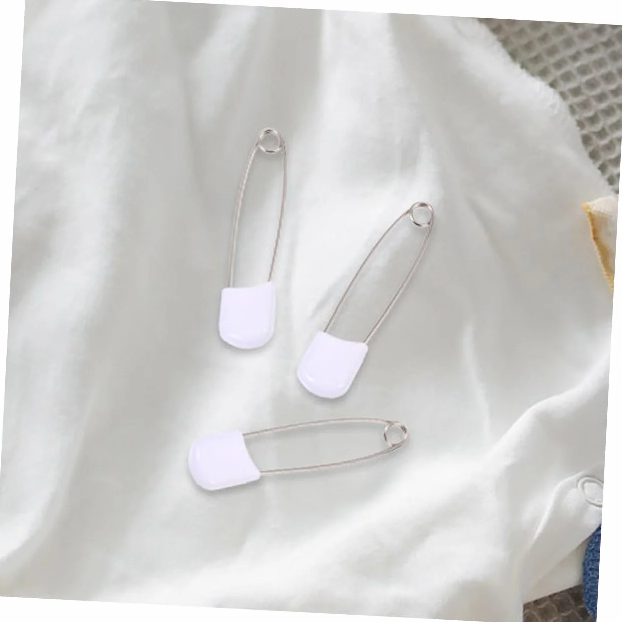 ERINGOGO Épingles de Sûreté Lot de 60 Blanches Alliage de Zinc PP pour Bébés Adultes