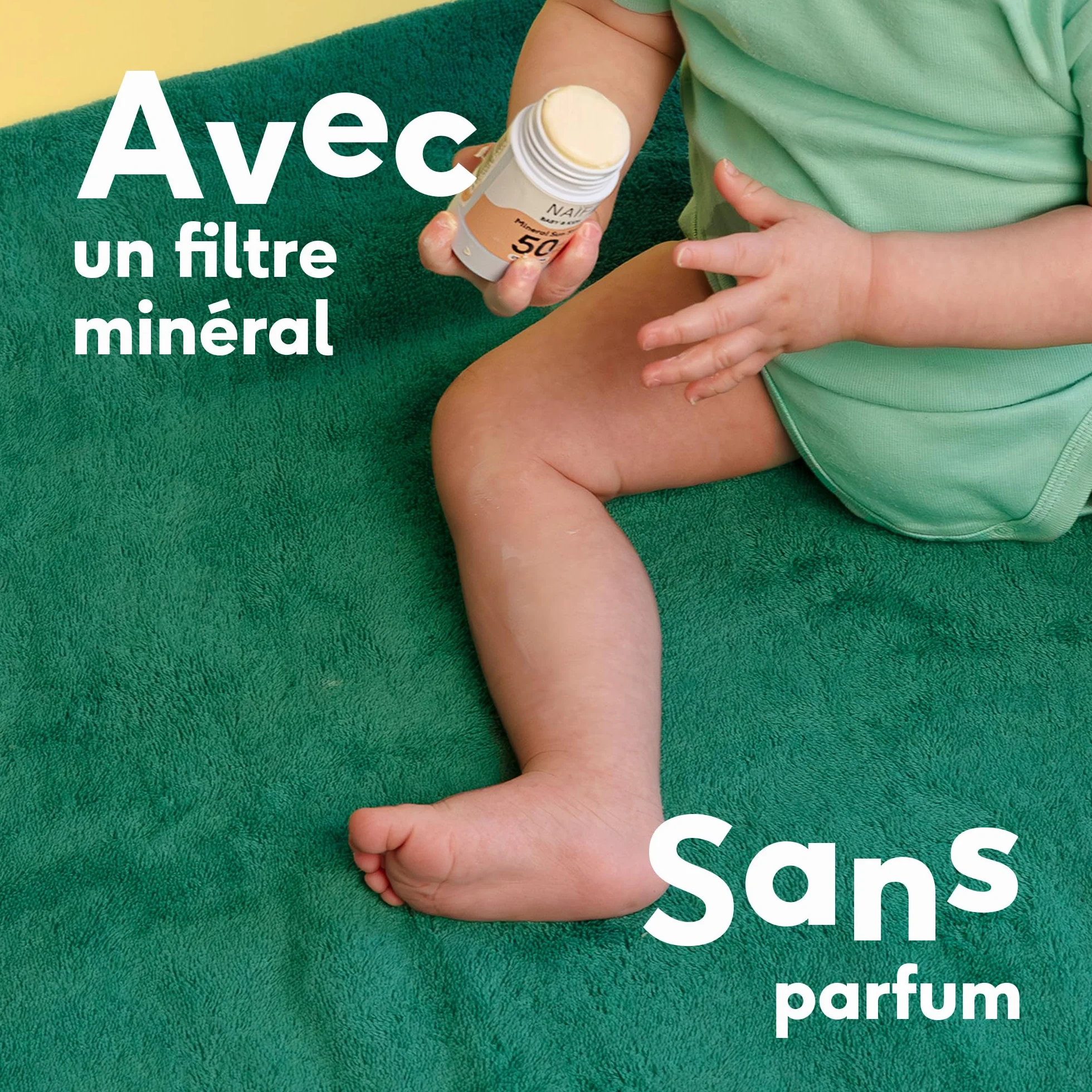 Naïf Stick Solaire Minéral Bébé Enfant SPF 50 Protection UVA/UVB Résistant à l'Eau 36 g