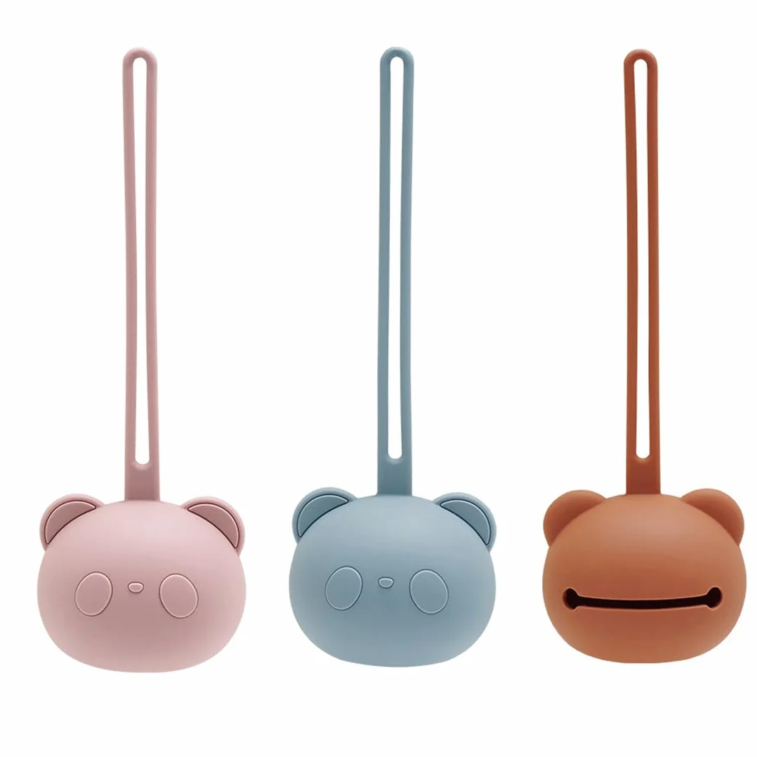 Étui Porte-Sucette en Silicone sans BPA, Boite Tétine Bébé pour Voyage, 3 Pièces