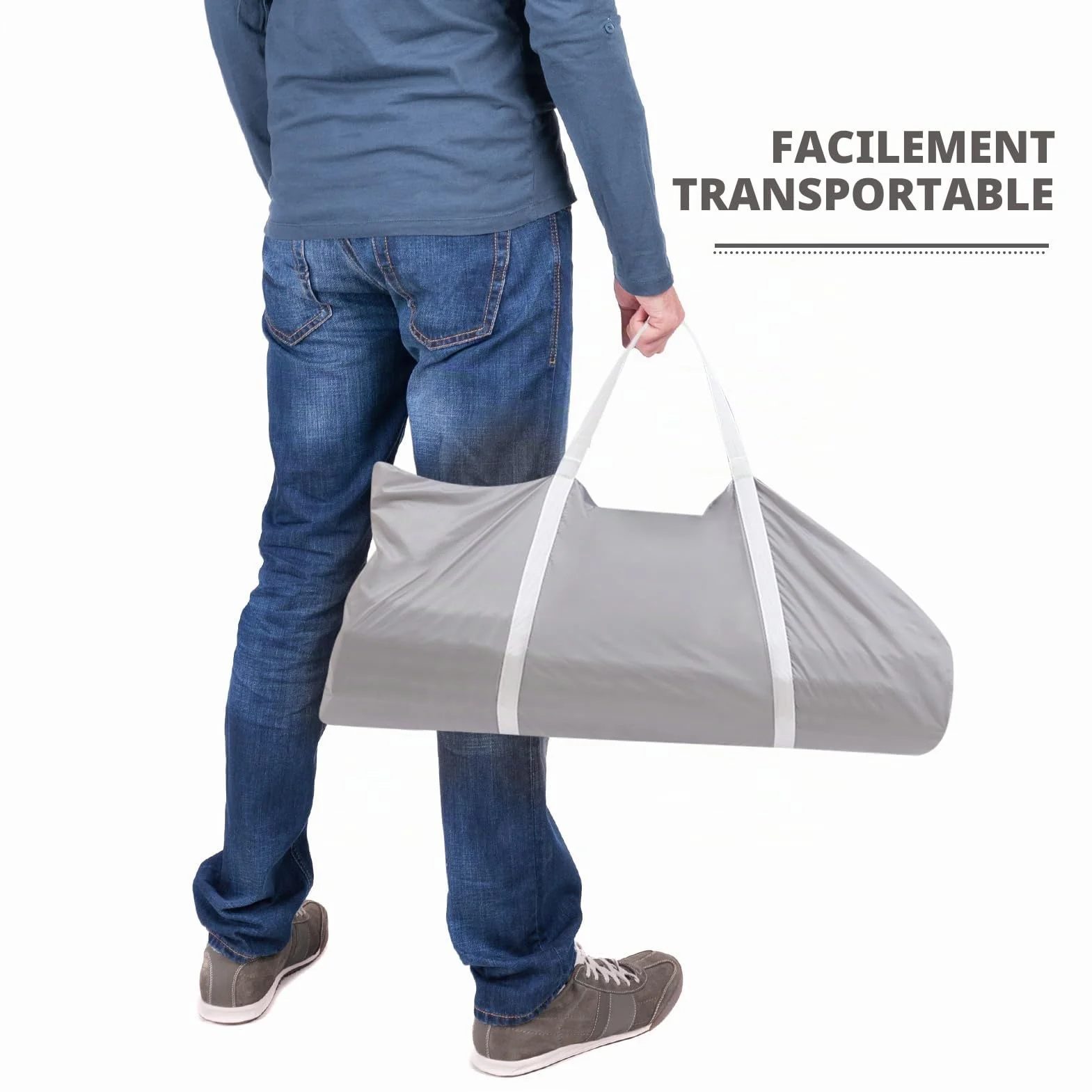 Grand Parc pour Bébé BEJOY XXL 180x200cm Protection Mousse Antidérapant Porte Fermeture Éclair Ronde Maille Respirante