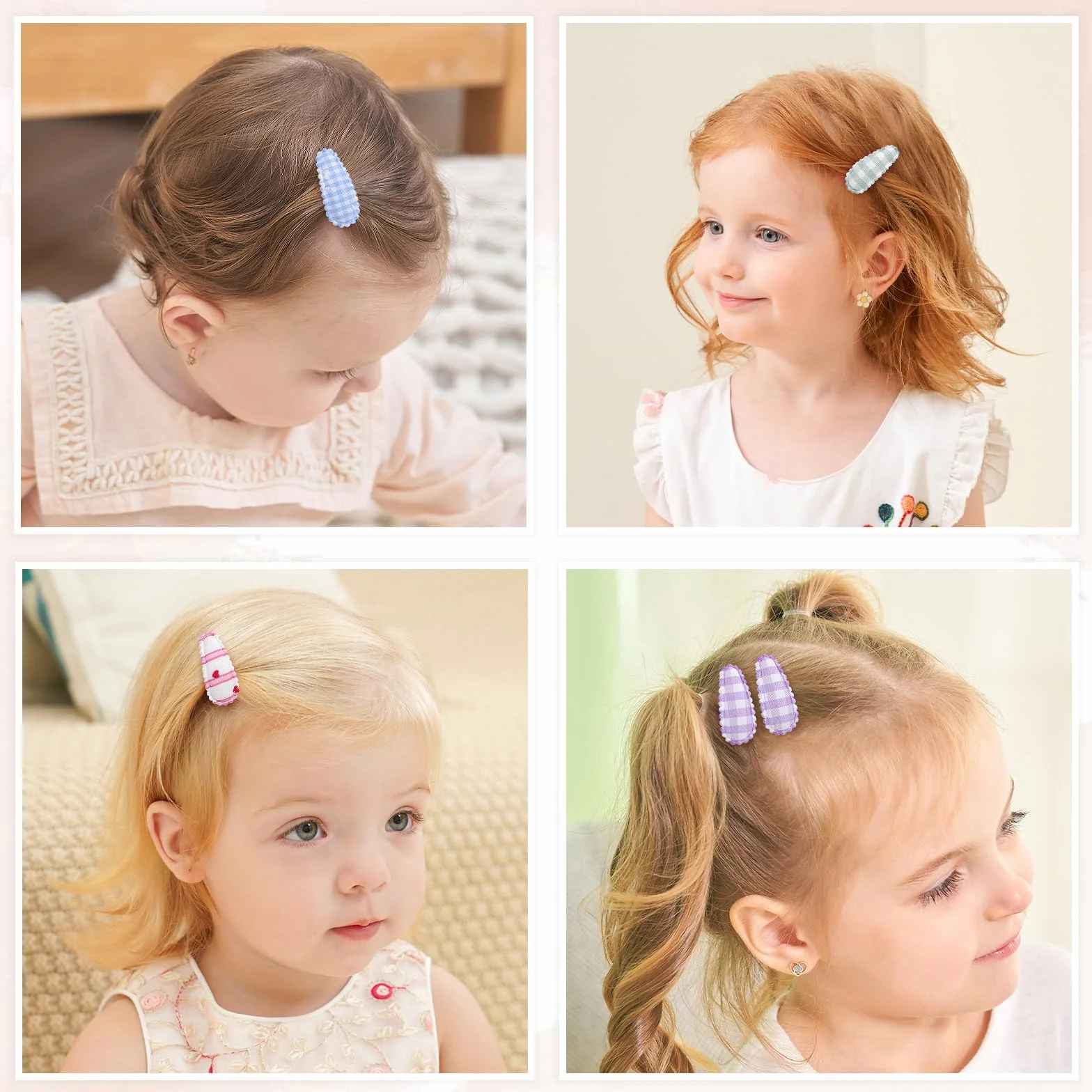 Barrettes à cheveux bébé fille imprimé floral 1,5 pouces antidérapantes accessoires cheveux fins