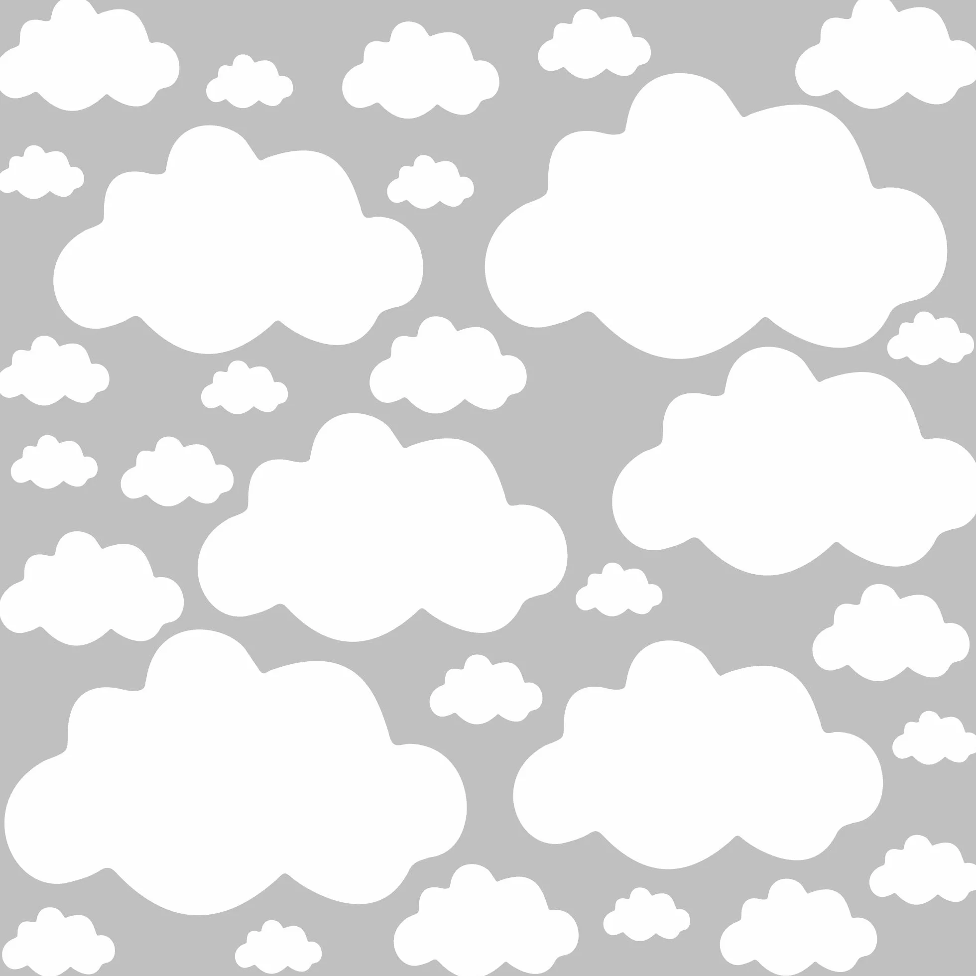 PREMYO Set 30 Stickers Muraux Nuages Décoration Murale Chambre Bébé Blanc