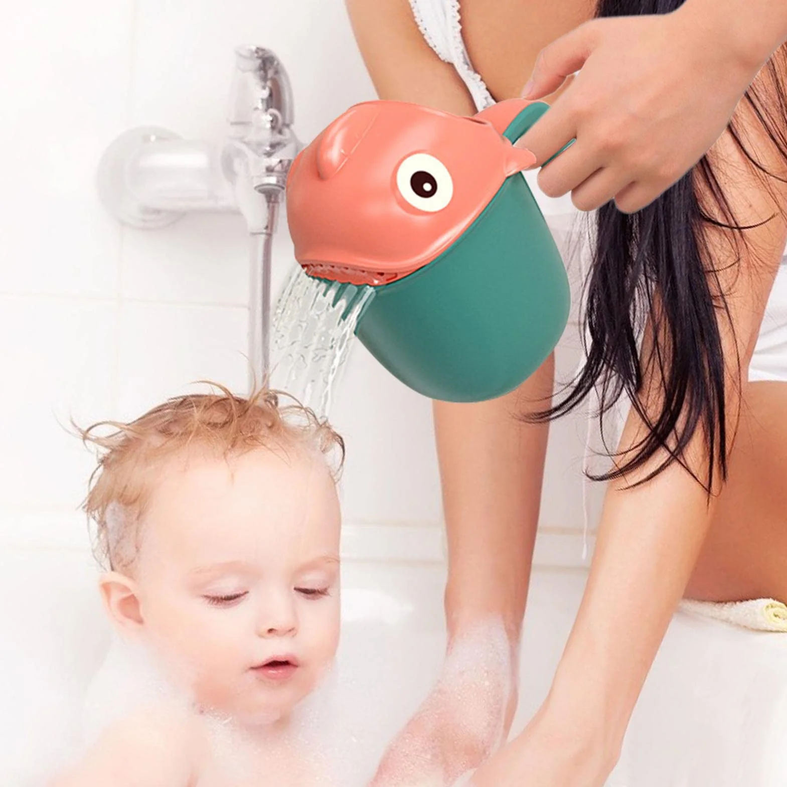 Gobelet de Rinçage pour Bébé, Rince-shampooing Cascade Enfant, Arrosoir de Bain Cheveux Bébé