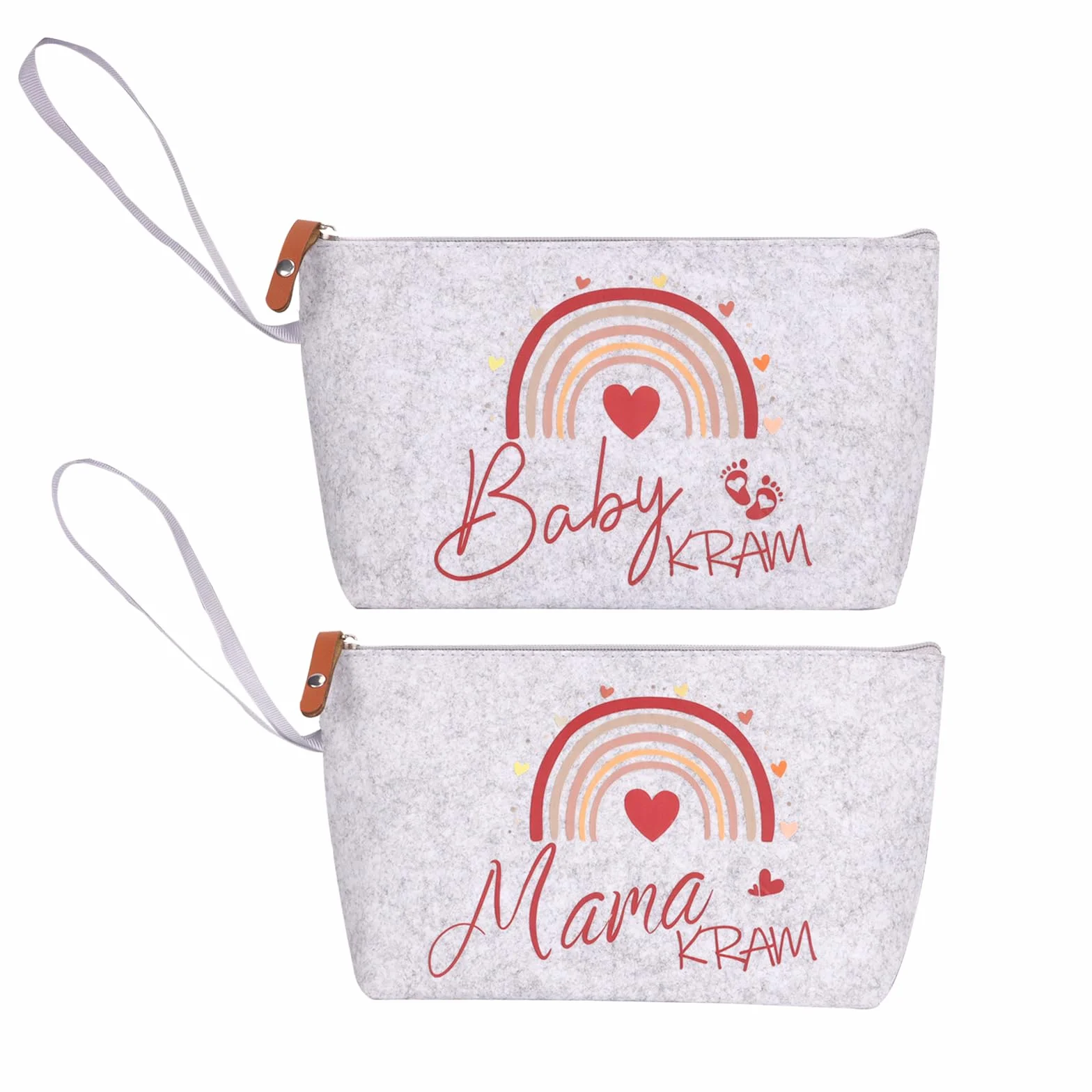 Lot de 2 sacs de clinique en feutre avec fermeture éclair pour futures mamans