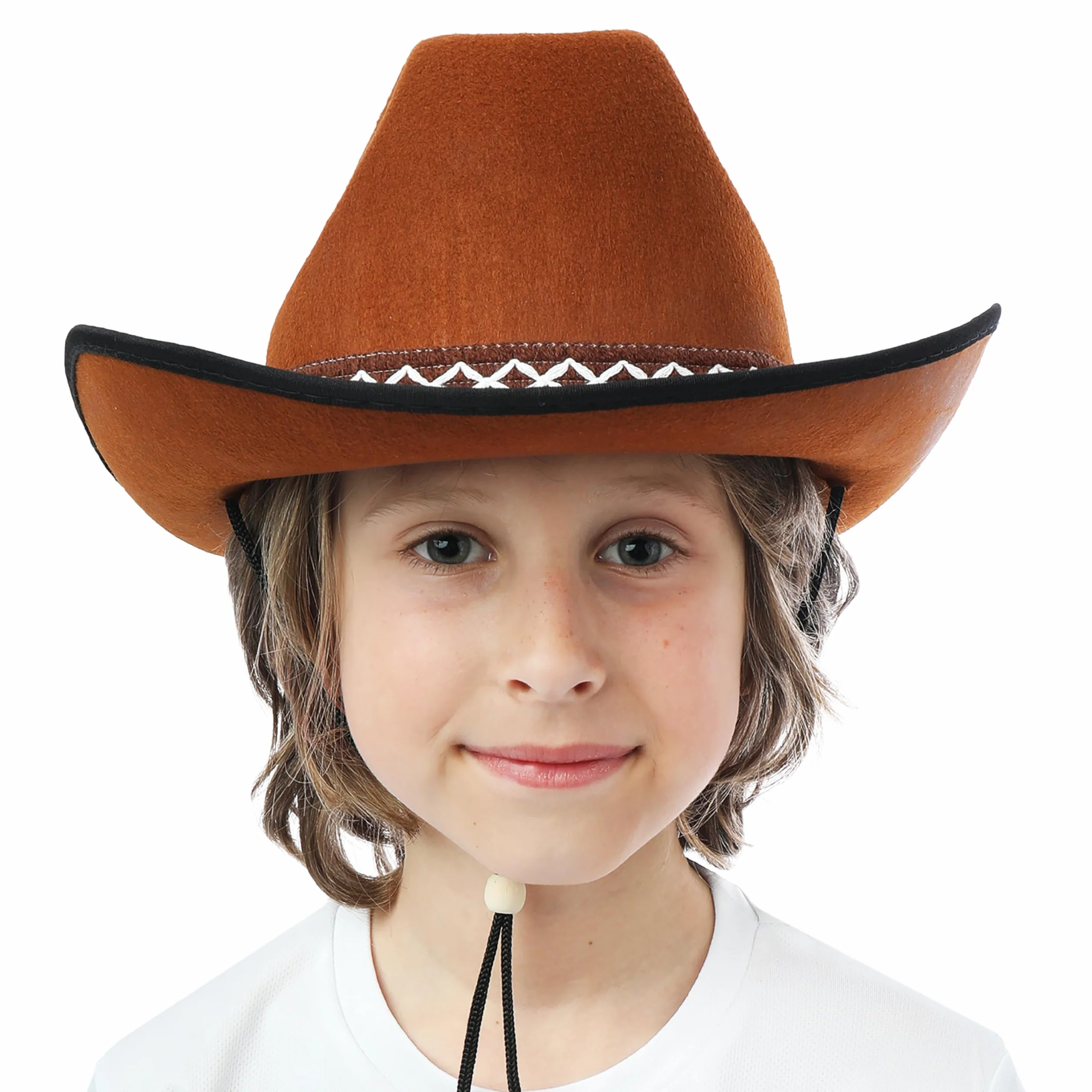 Chapeau Feutre Cowboy Enfant P'TIT CLOWN Accessoire Déguisement Western Marron