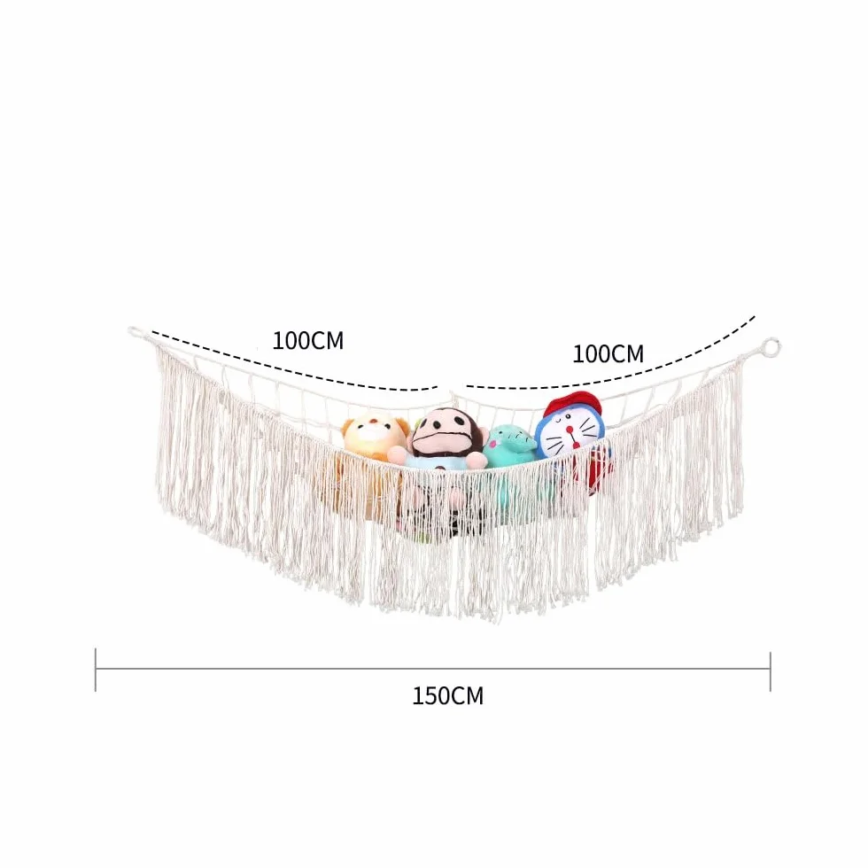 Hamac de Rangement pour Peluches, Sac en Filet Suspendu pour Jouets