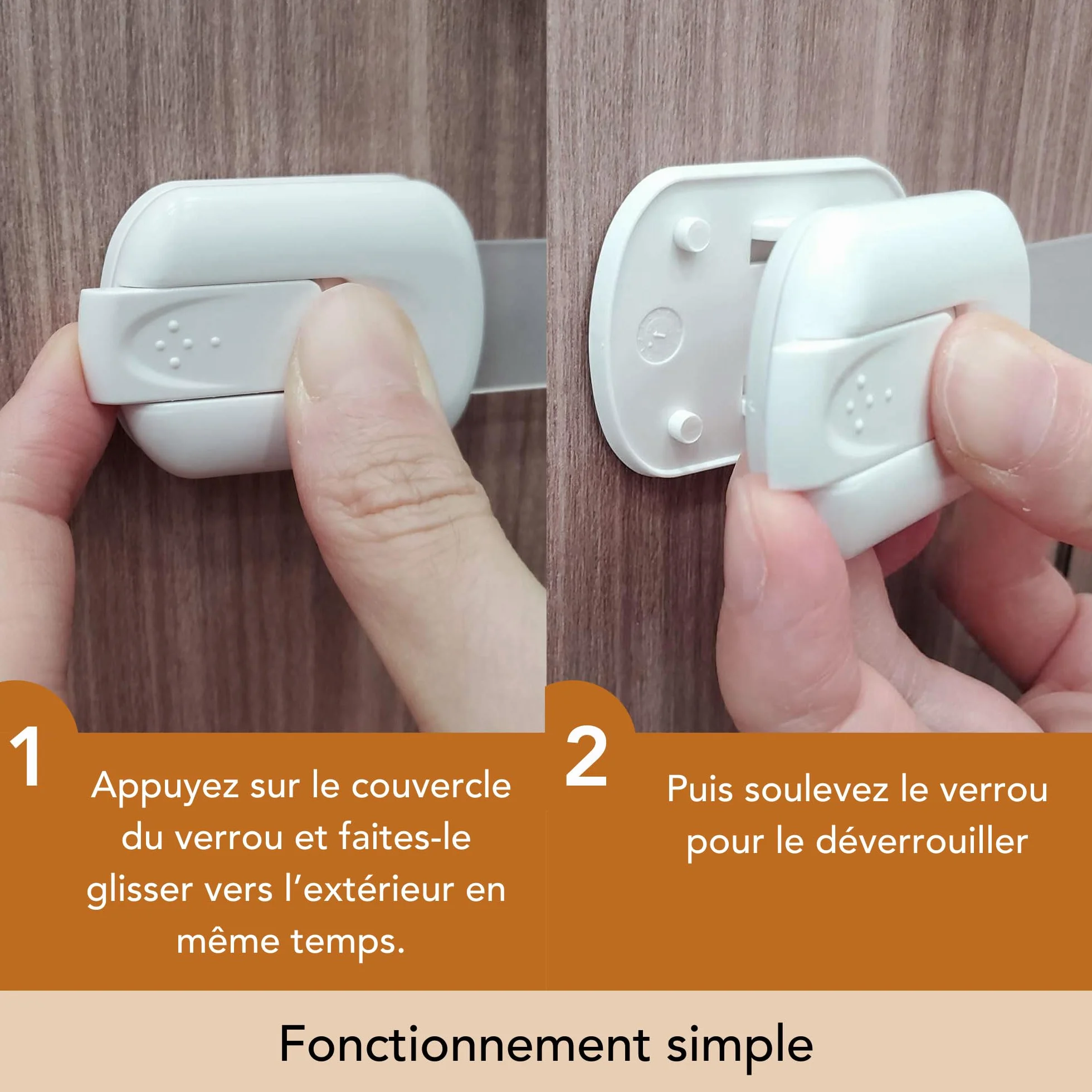Moonybaby 6 Pièces Serrures Sécurité Enfant Verrouillage Tiroir Placard avec 3M Adhésif Facile à Installer