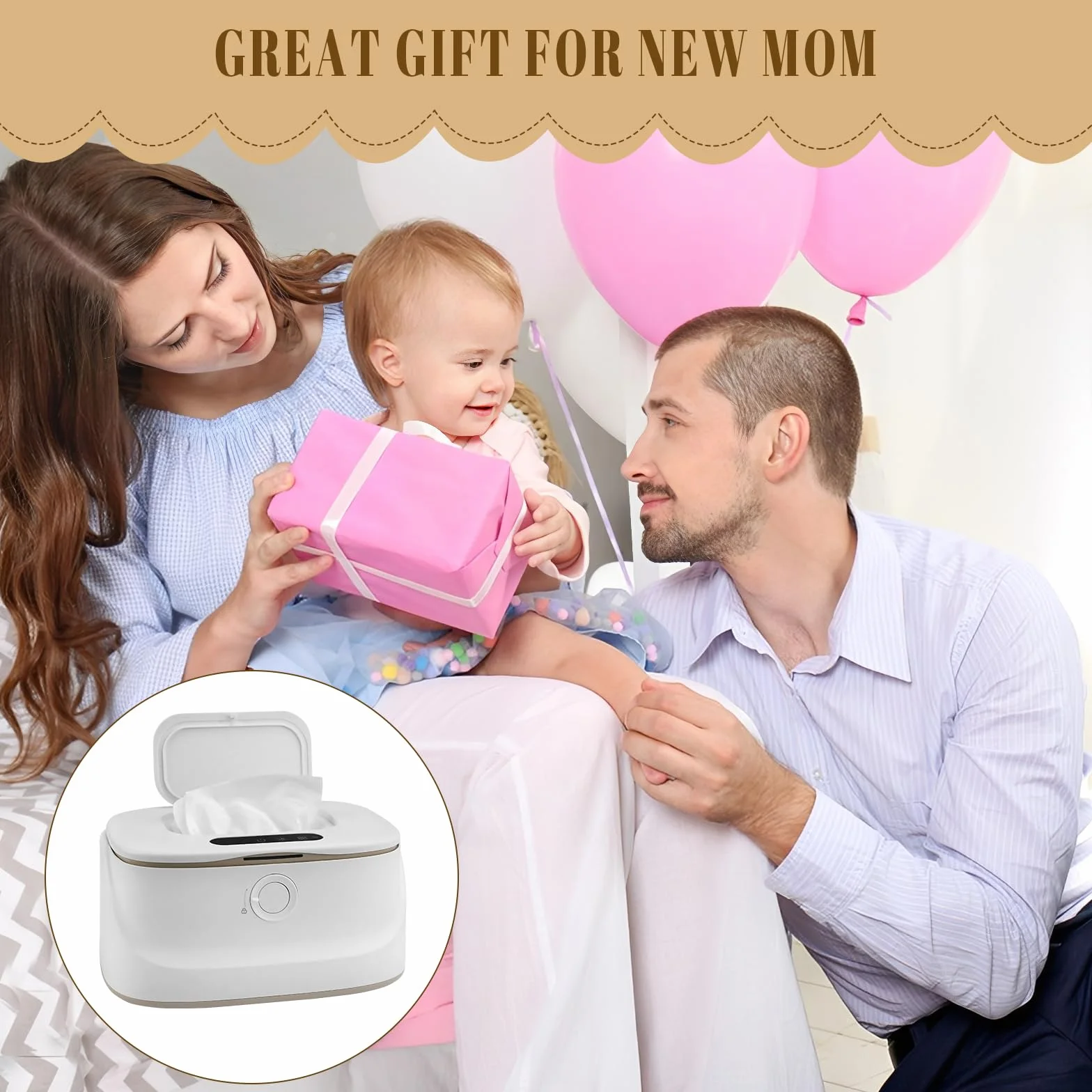 Chauffe-lingettes bébé 3 températures veilleuses chauffage rapide USB portable
