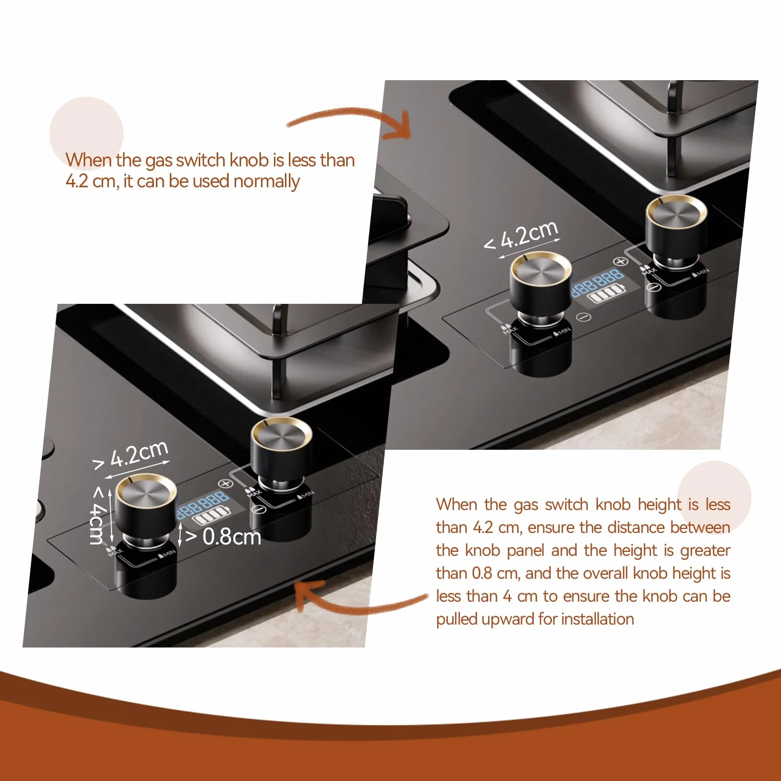 Cache-Boutons de Cuisinière Sécurité Enfant Autocollants Diamètre 4,9 cm Hauteur 4 cm Espacement 6,1 cm