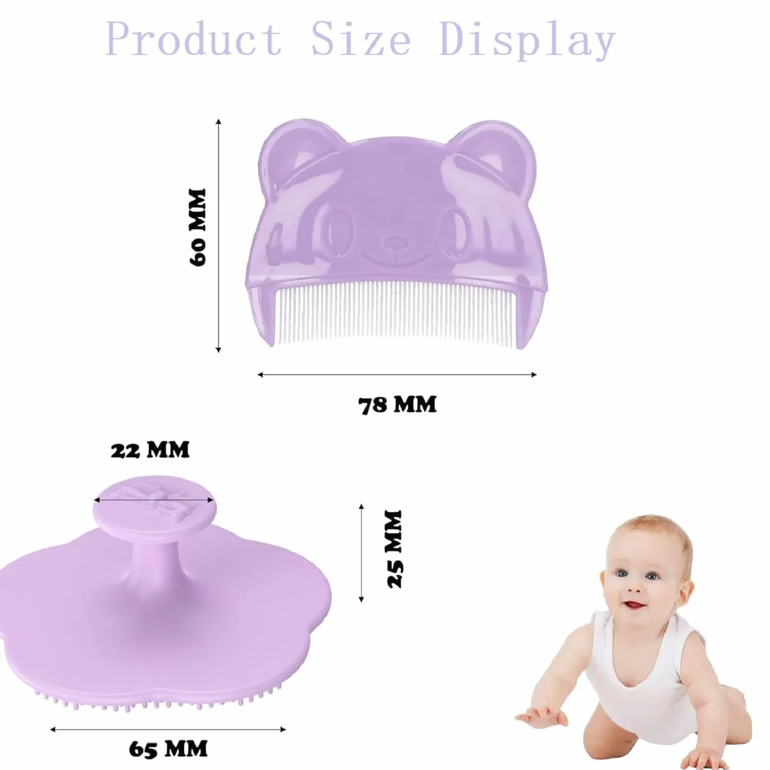Brosse et Peigne pour Bébé en Silicone 2 Pièces