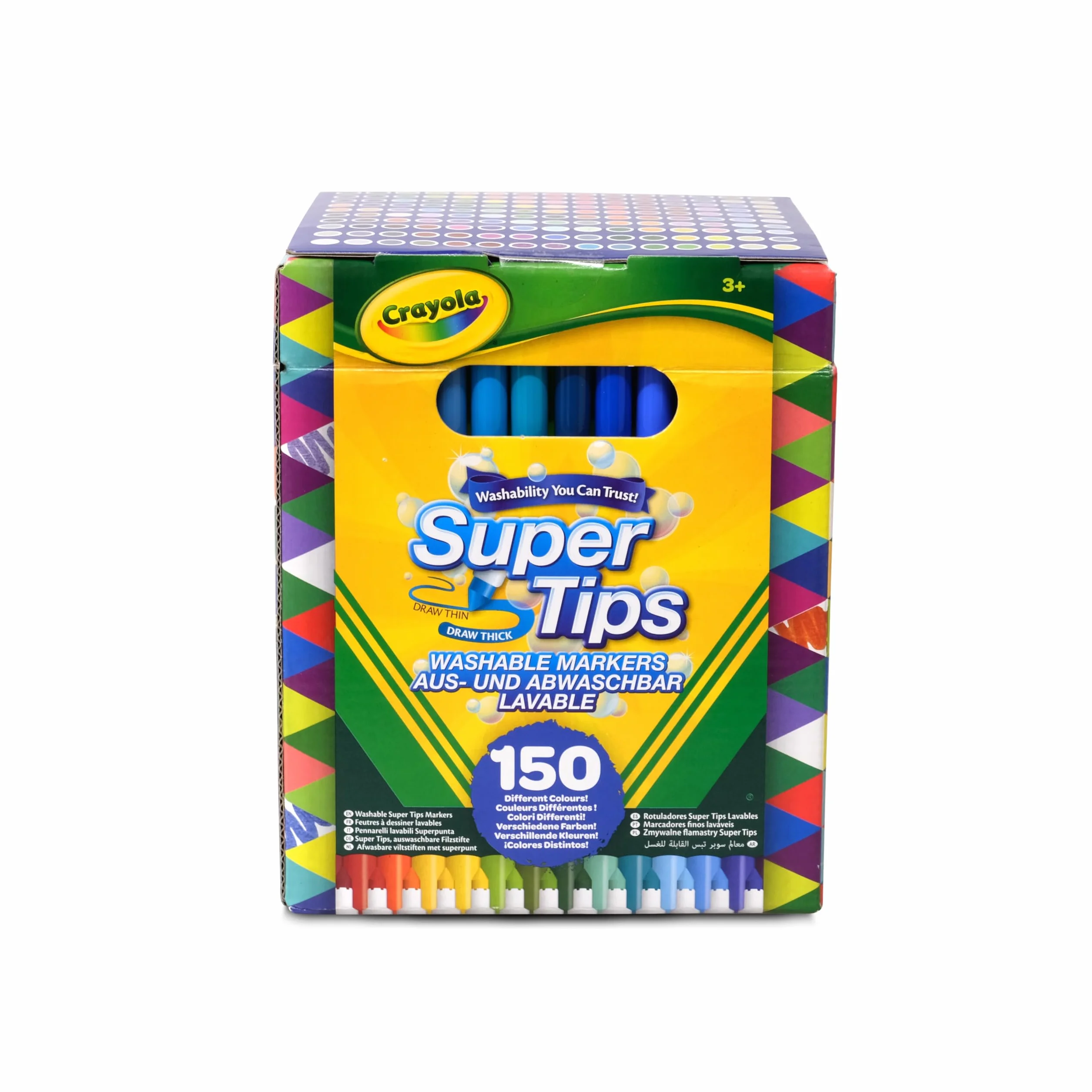 CRAYOLA Super Tips 150 Feutres pour Adultes, 150 Nuances, Pointe Conique, Lavable, pour Coloriage et Lettrage