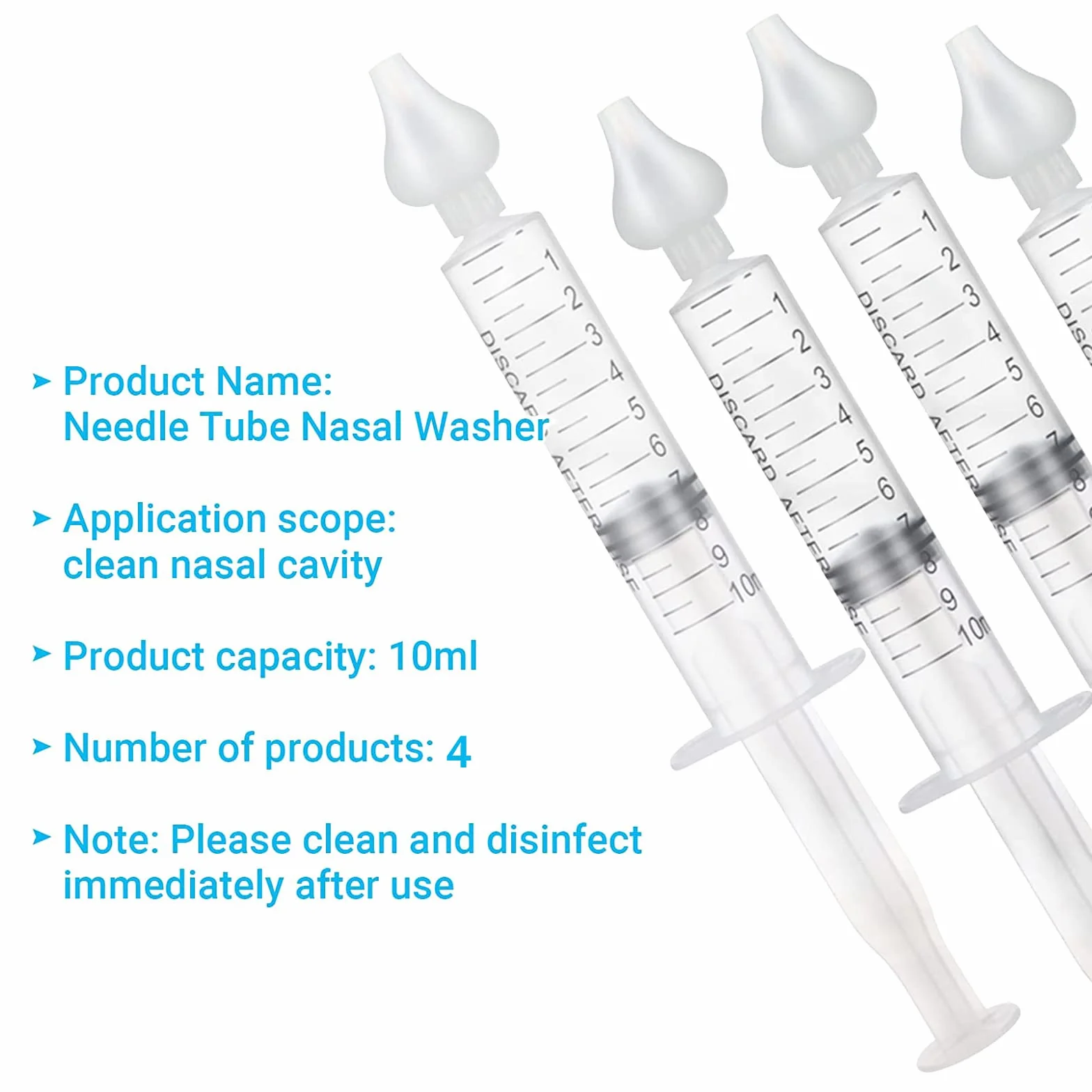Aspirateur Nasal pour bébé Mouché-Bébé avec Embout en Silicone Réutilisable 10 ml