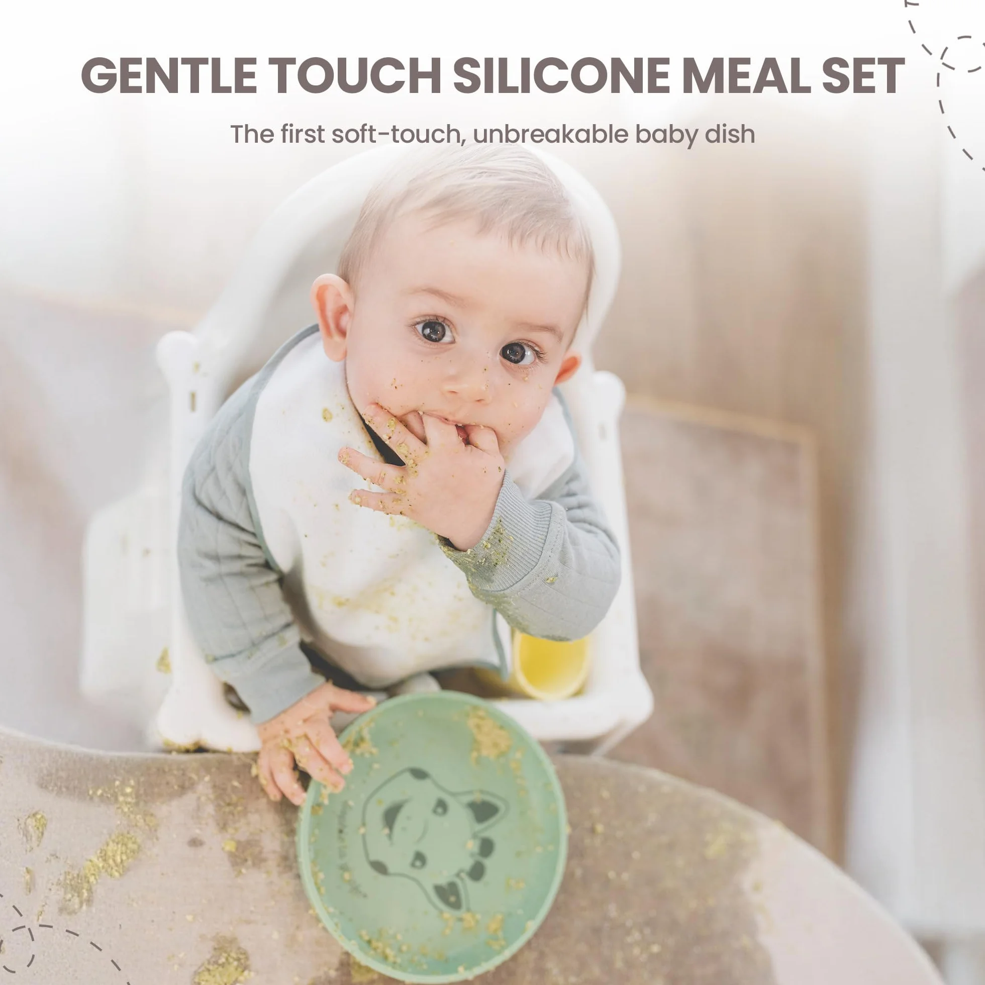 Sophie la Girafe Set de Repas en Silicone - Assiette, Bol, Verre et Cuillère Passe au Lave Vaisselle et Micro-ondes