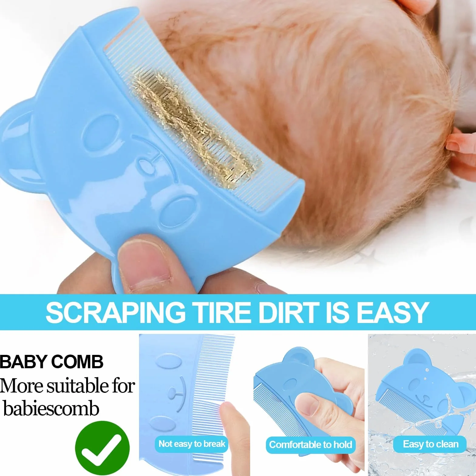 Brosse Cheveux Bebe Peigne Croute de Lait pour Nouveau-Nés et Nourrissons
