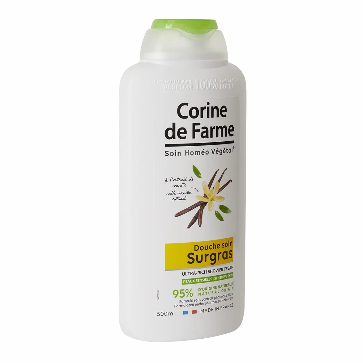 Corine de Farme Douche Soin Surgras Vanille 500 ml pH Neutre Nourrit Hydrate