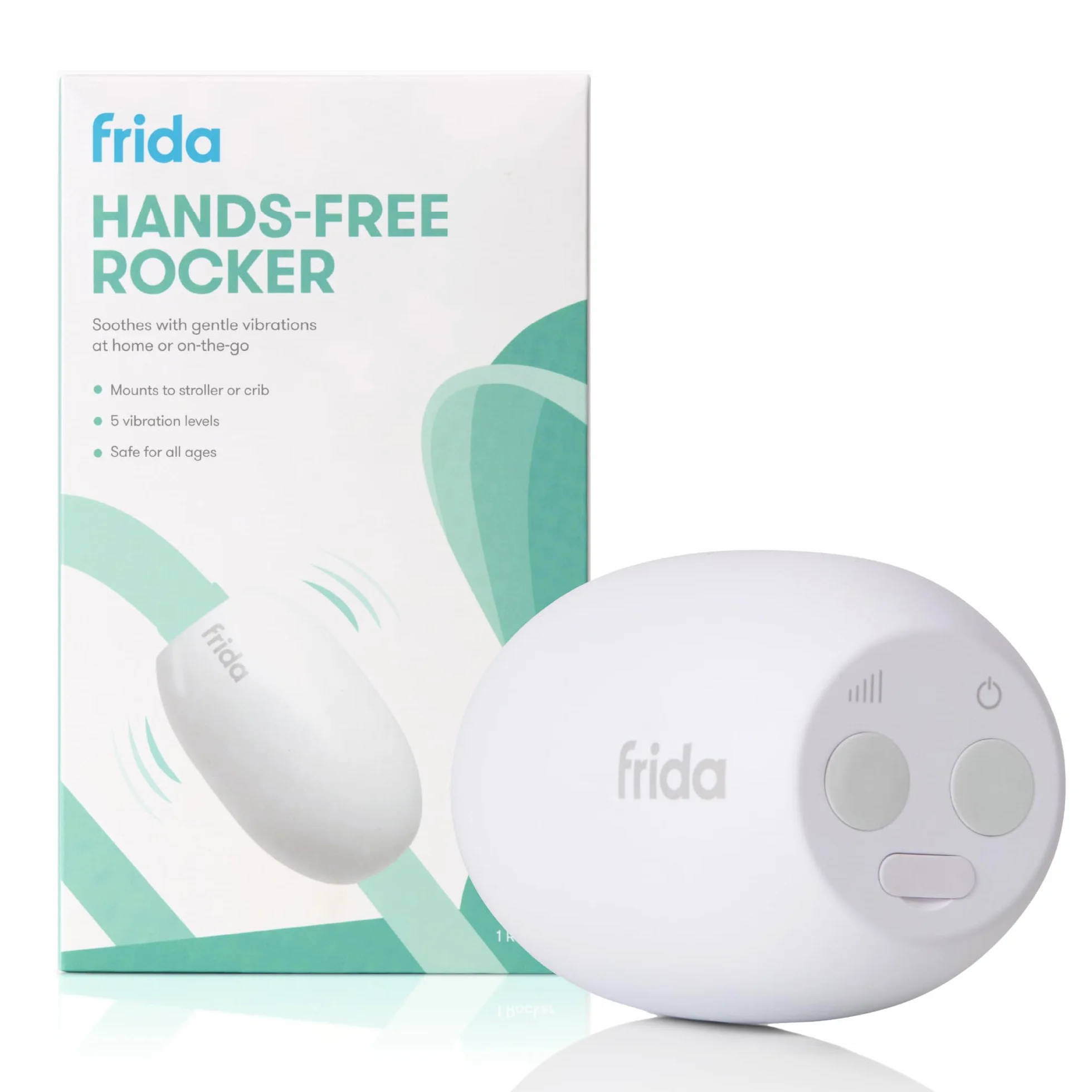 Frida Baby Appareil à bascule mains libres 5 niveaux vibration rechargeable pour poussette berceau tétine bébé résistante eau