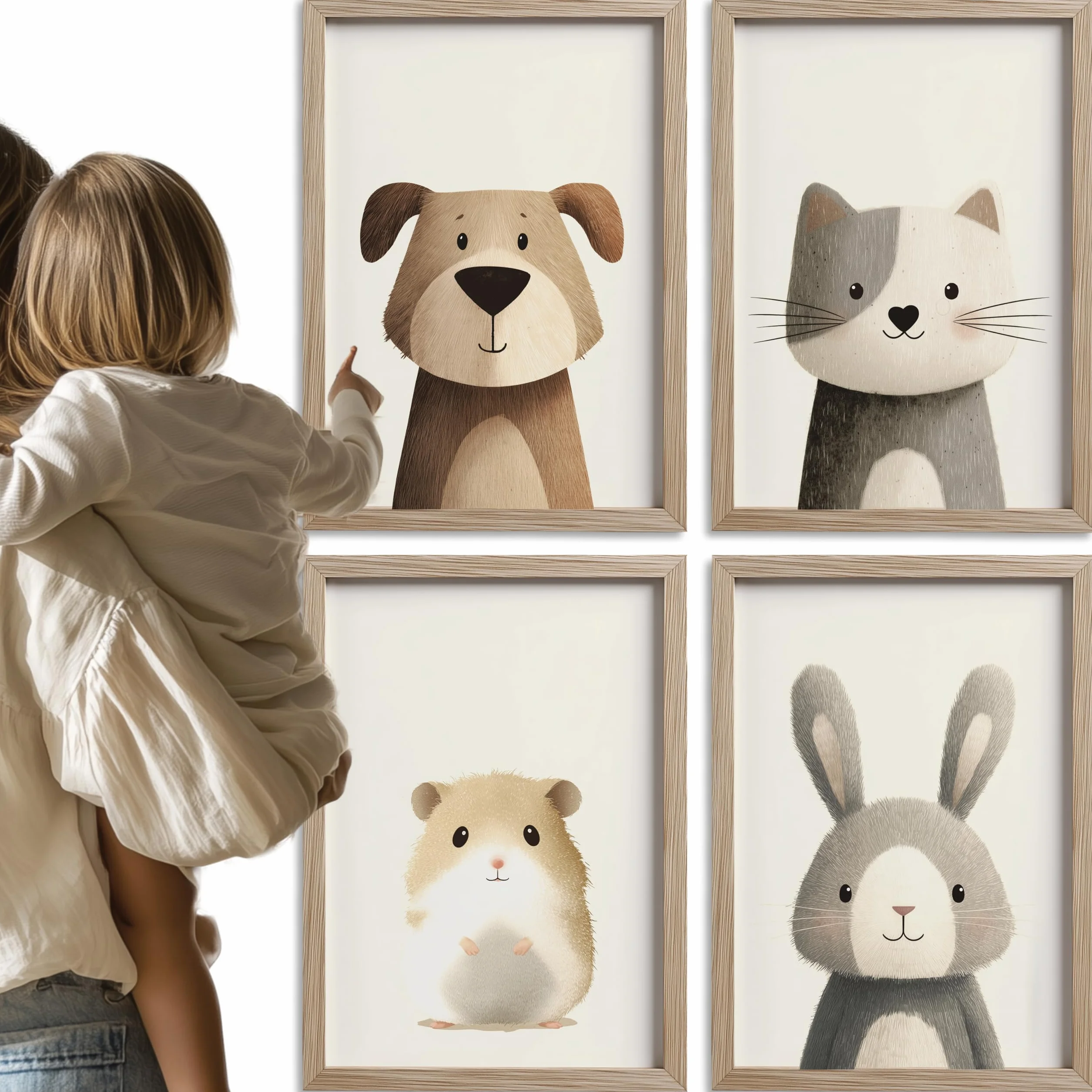 PACKLIST® Posters Animaux Chambre Bébé DIN A4 21x30cm 250 g/m²
