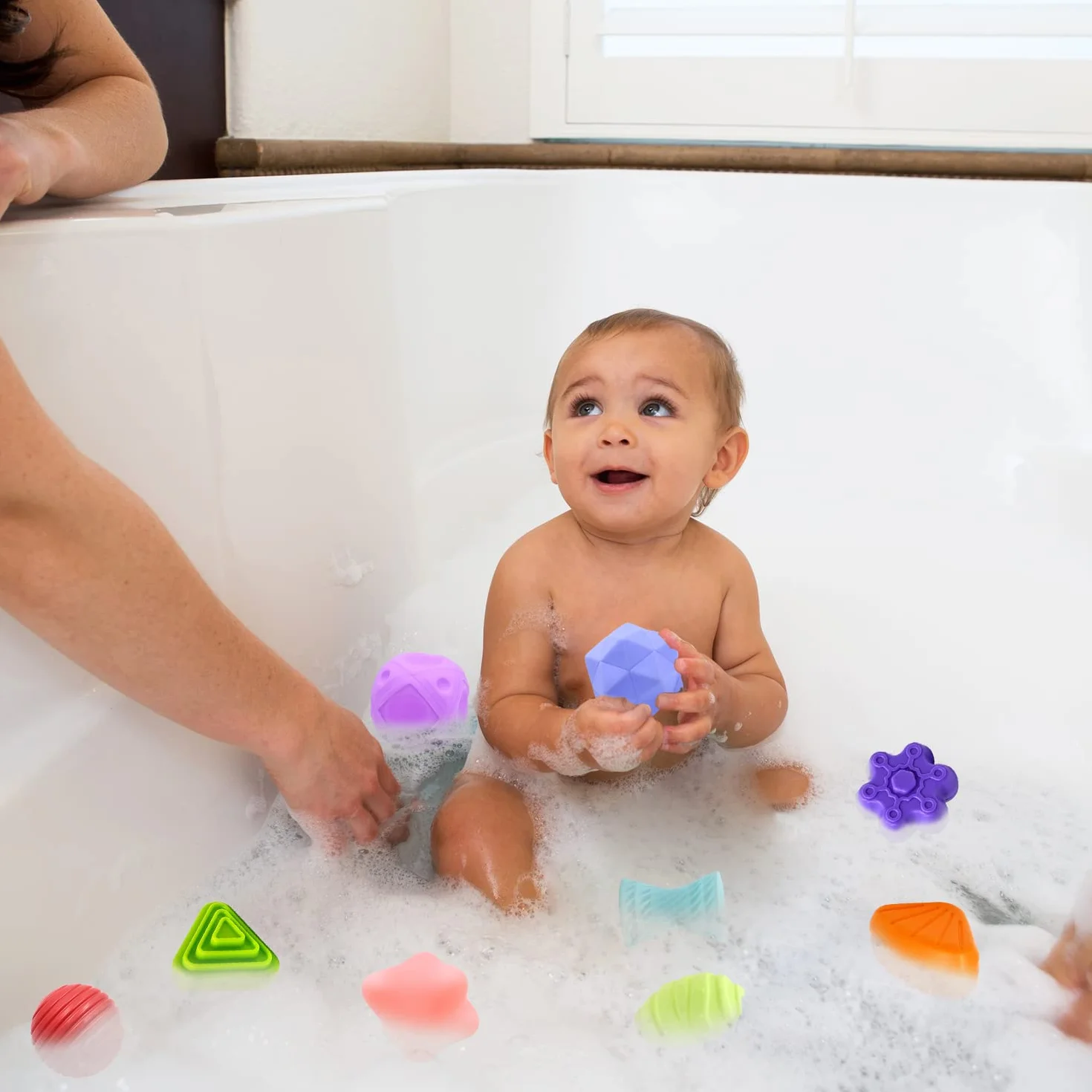 Jouet Montessori Sensoriel Bébé 12-18 Mois, Trieur de Formes avec Boules Texturées, Cube d'Activité de Développement