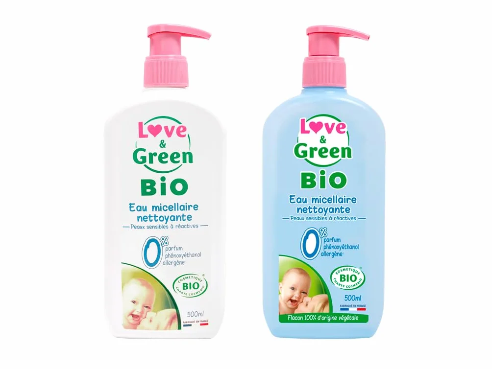Love & Green Eau Micellaire Nettoyante Bio 500 ml Fabriqué en France