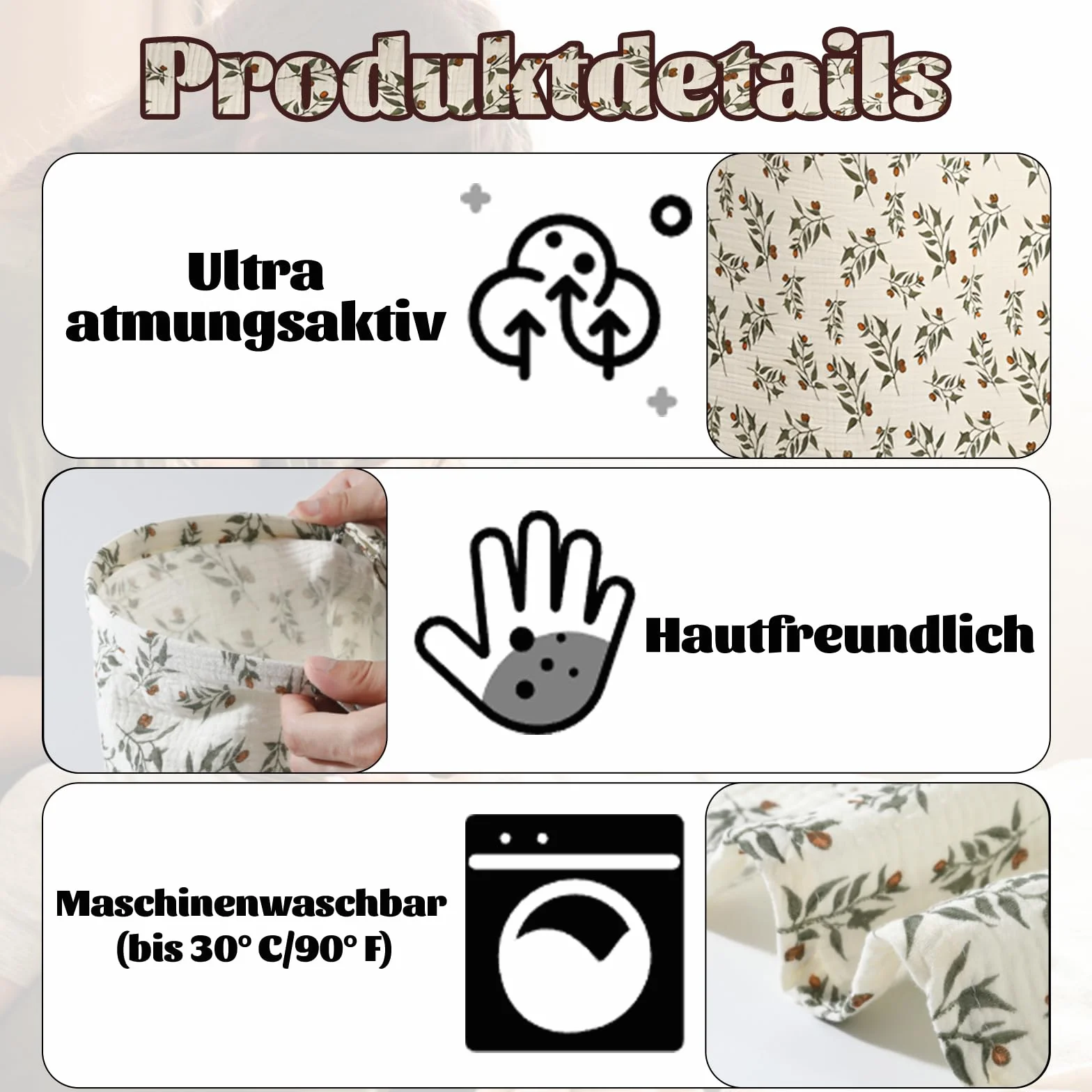 Couverture d'allaitement kaki en mousseline 100% coton, tablier doux et respirant pour bébé