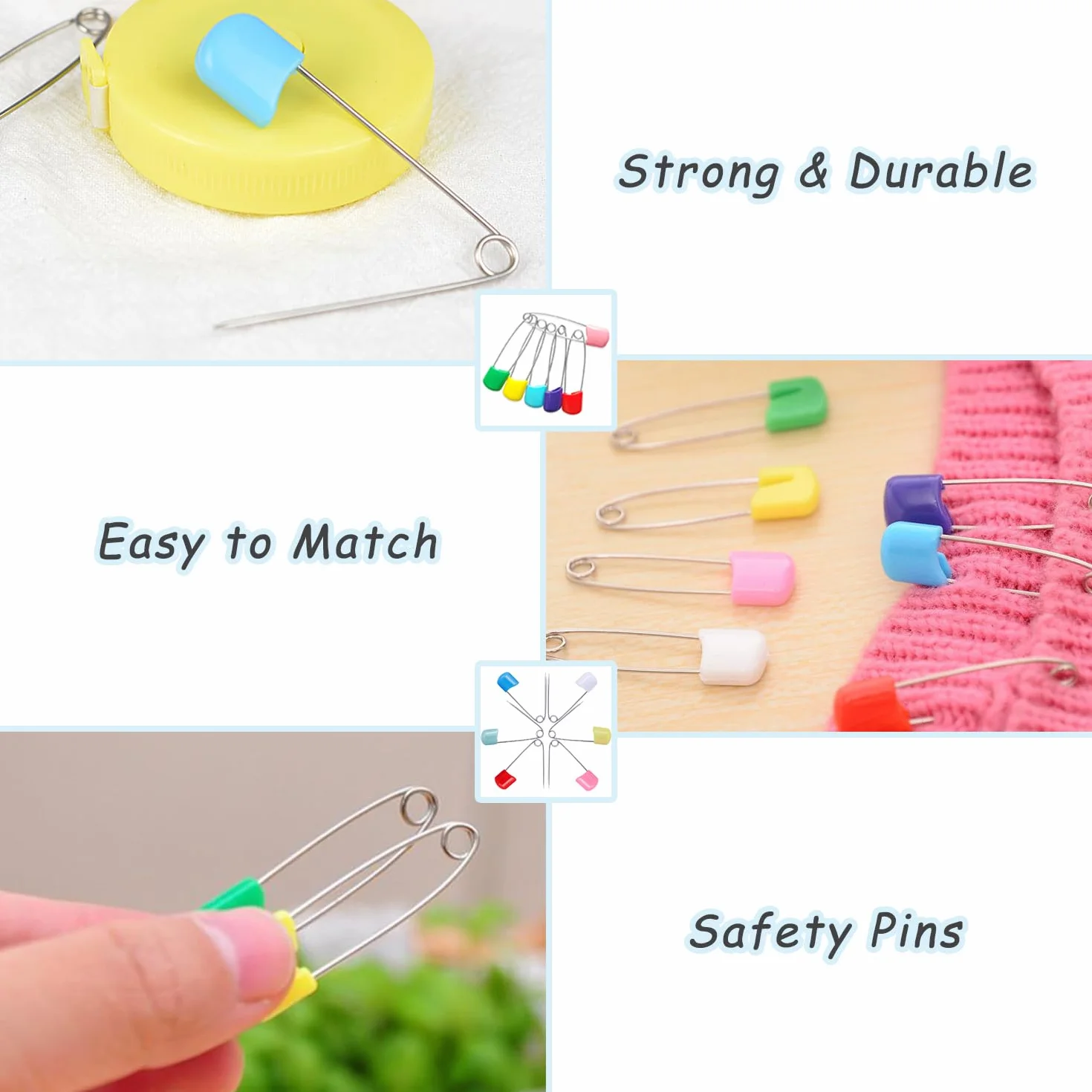 Épingles à Nourrice 55 mm Acier Inoxydable pour Bébé avec Fermeture Verrouillable Lot de 80