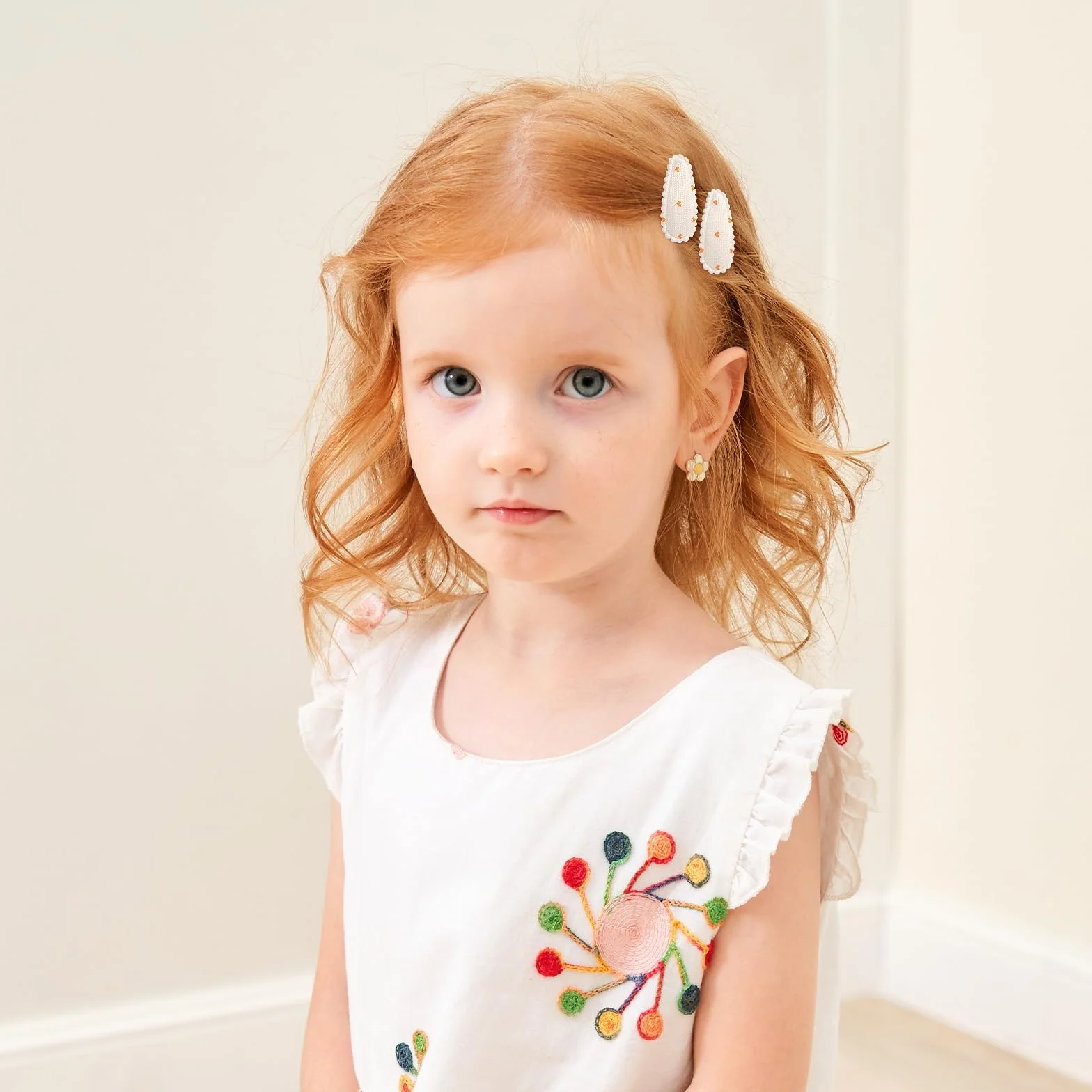 Barrettes à cheveux bébé fille imprimé floral 1,5 pouces antidérapantes accessoires cheveux fins