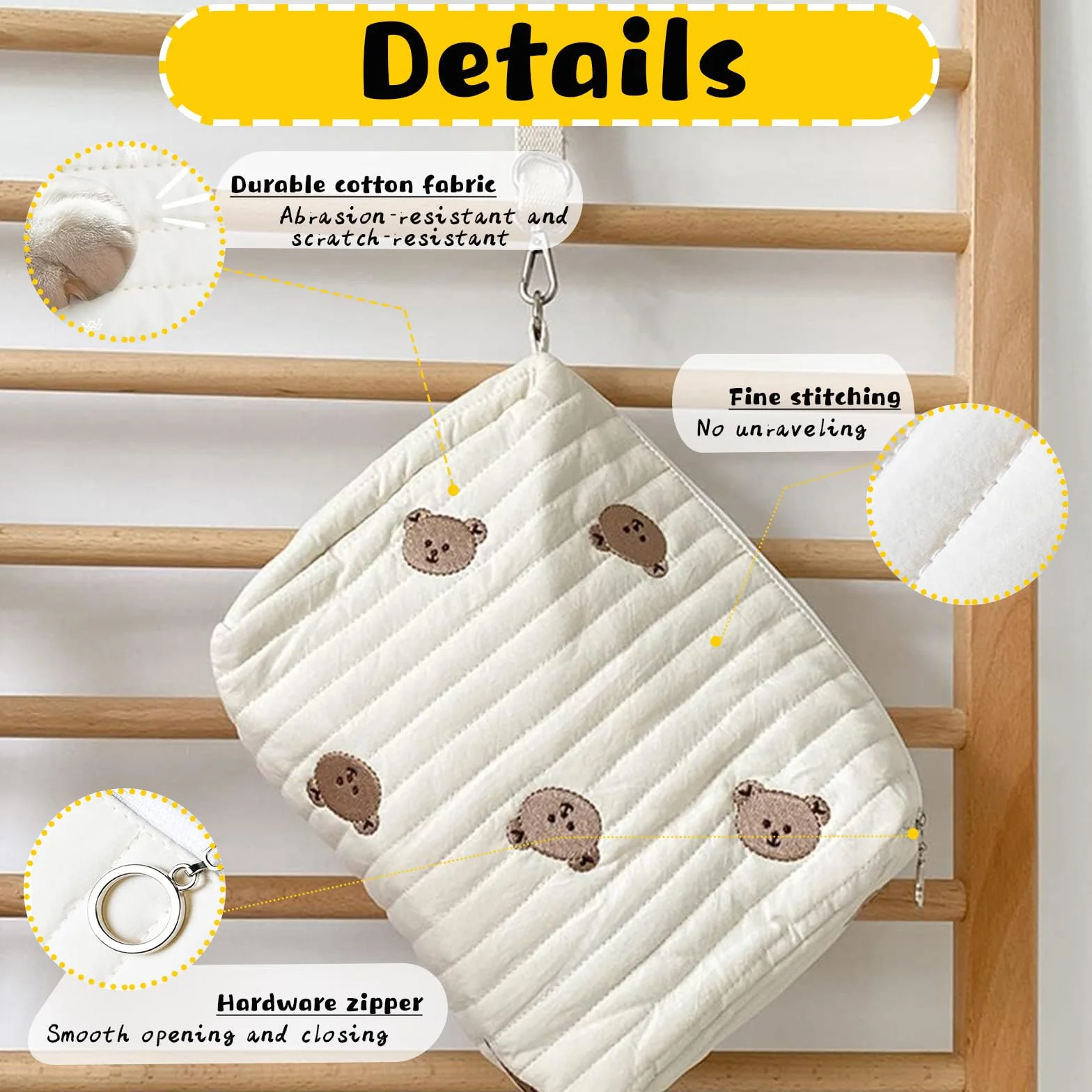 Sac à Langer Bébé Universel 25x17x10cm Organisateur Maman Fermeture à Glissière Voyage