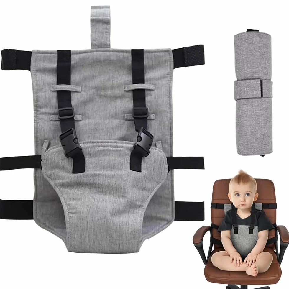 Harnais Chaise Haute Bébé, Ceinture de Sécurité Bébé Repas, Portable Voyage Lavable, Siège 6 Mois à 3 Ans