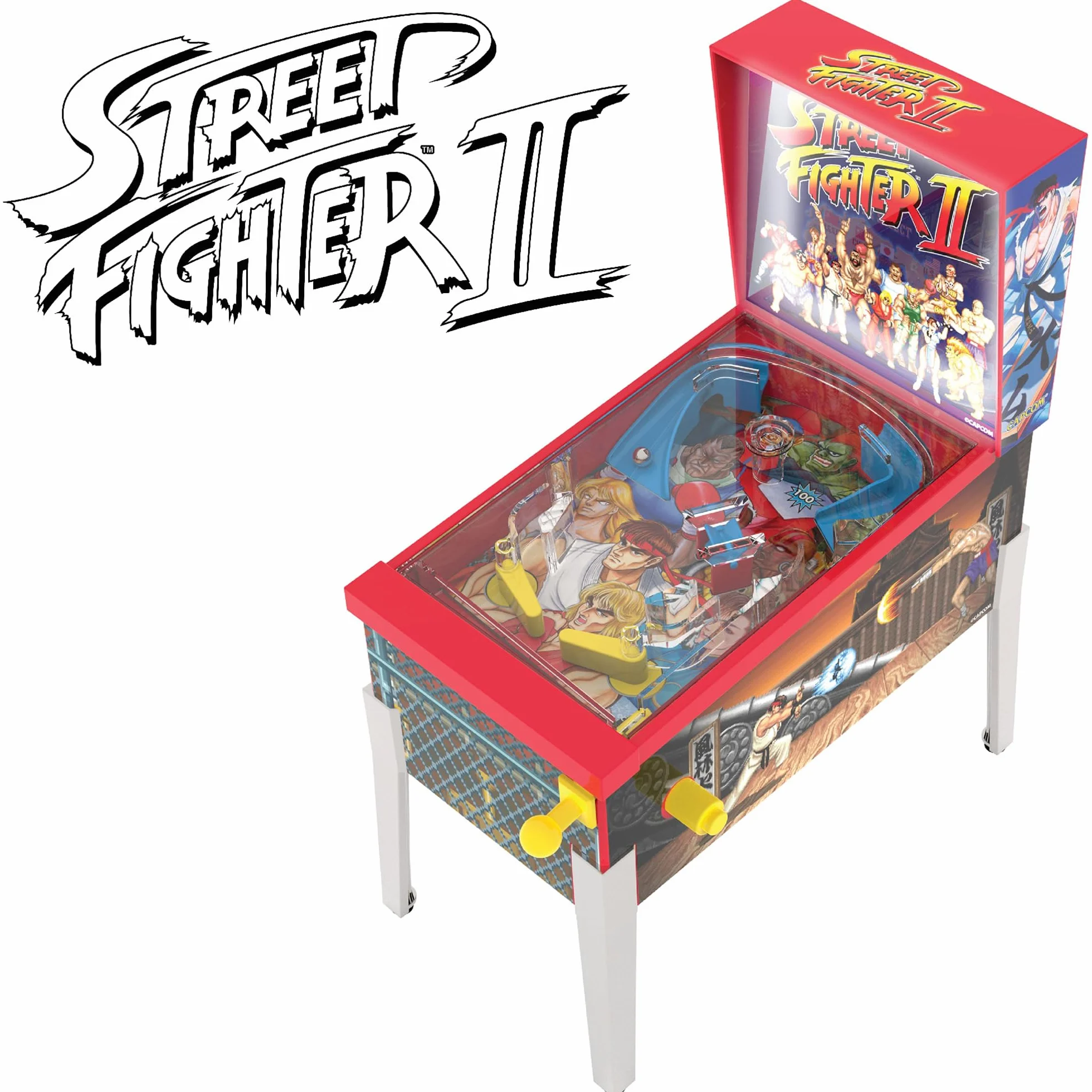 Ambassador Street Fighter II Mini Flipper Arcade - Jeu de Flipper de Table avec Lumière et Son