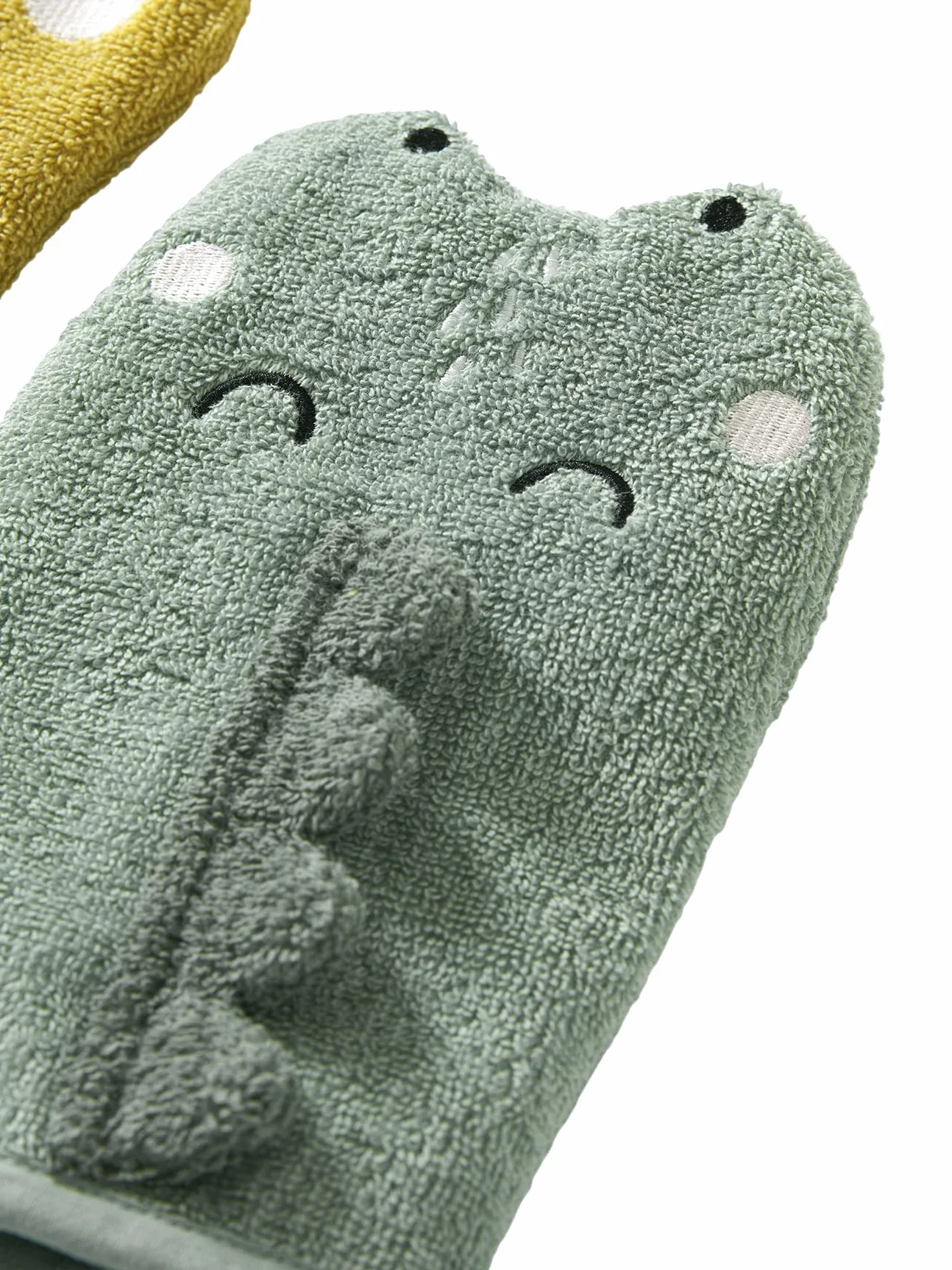 VERTBAUDET Lot de 2 gants de toilette Animorigolo vert sauge
