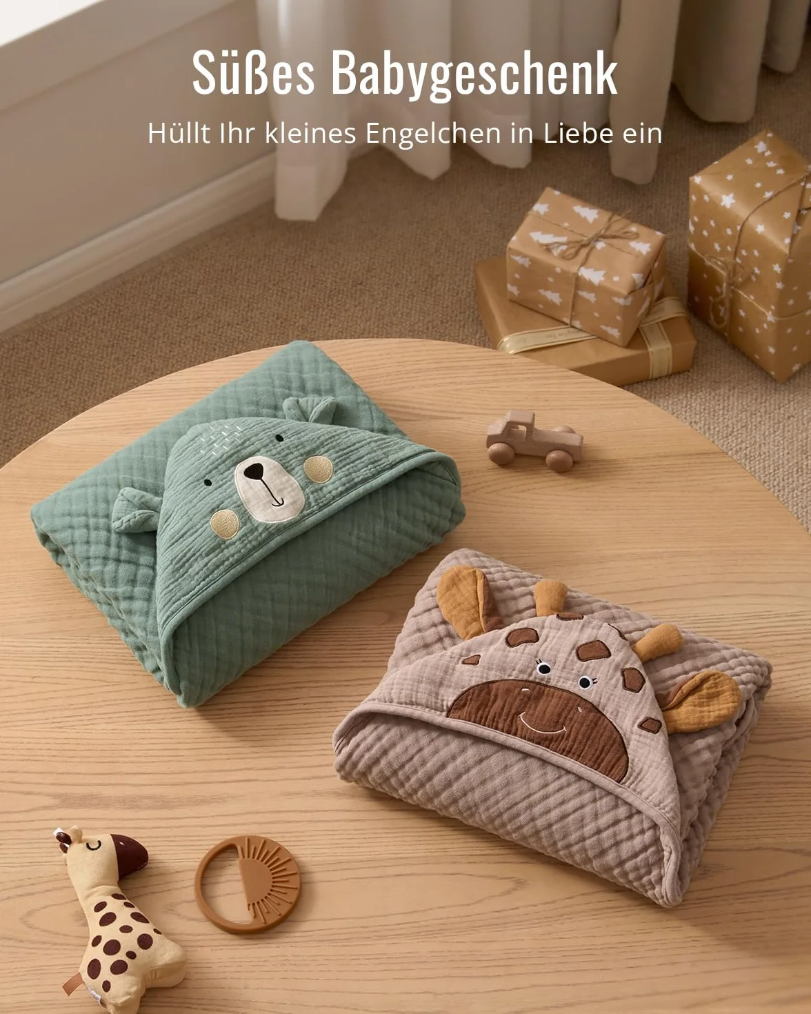 Cape de Bain Bébé en Muslin Blissful Diary 81x81 cm Dinosaure