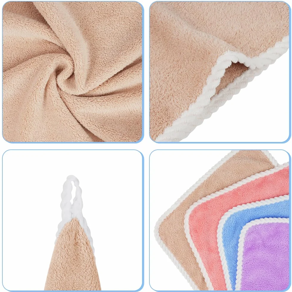 Aolso Serviette de Visage Bebe 6 Pièces Gants de Toilette en Flanelle Coton Bio Lavables Réutilisables