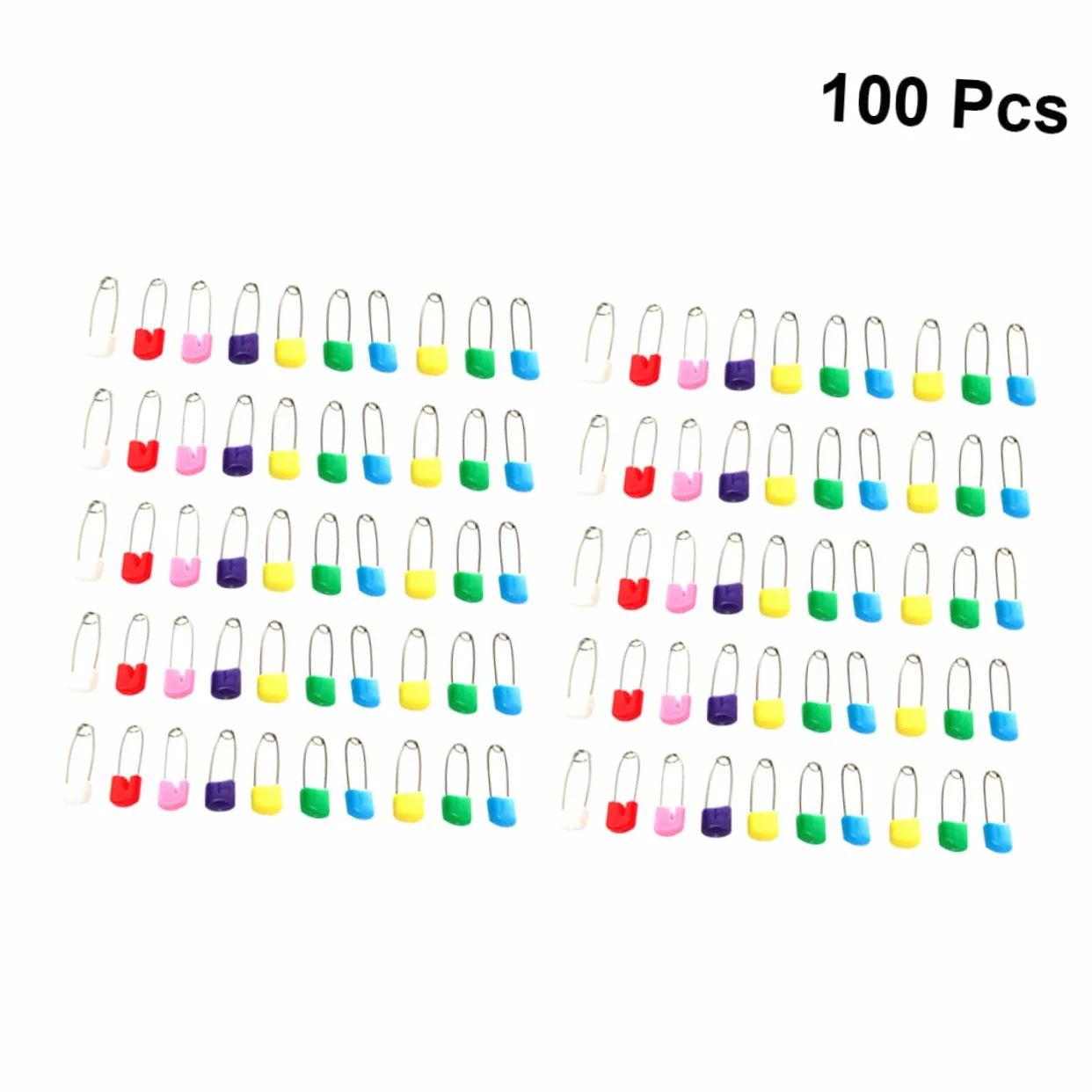 NUOBESTY Épingles de Sûreté en Acier et Plastique Lot de 100 pour Couche