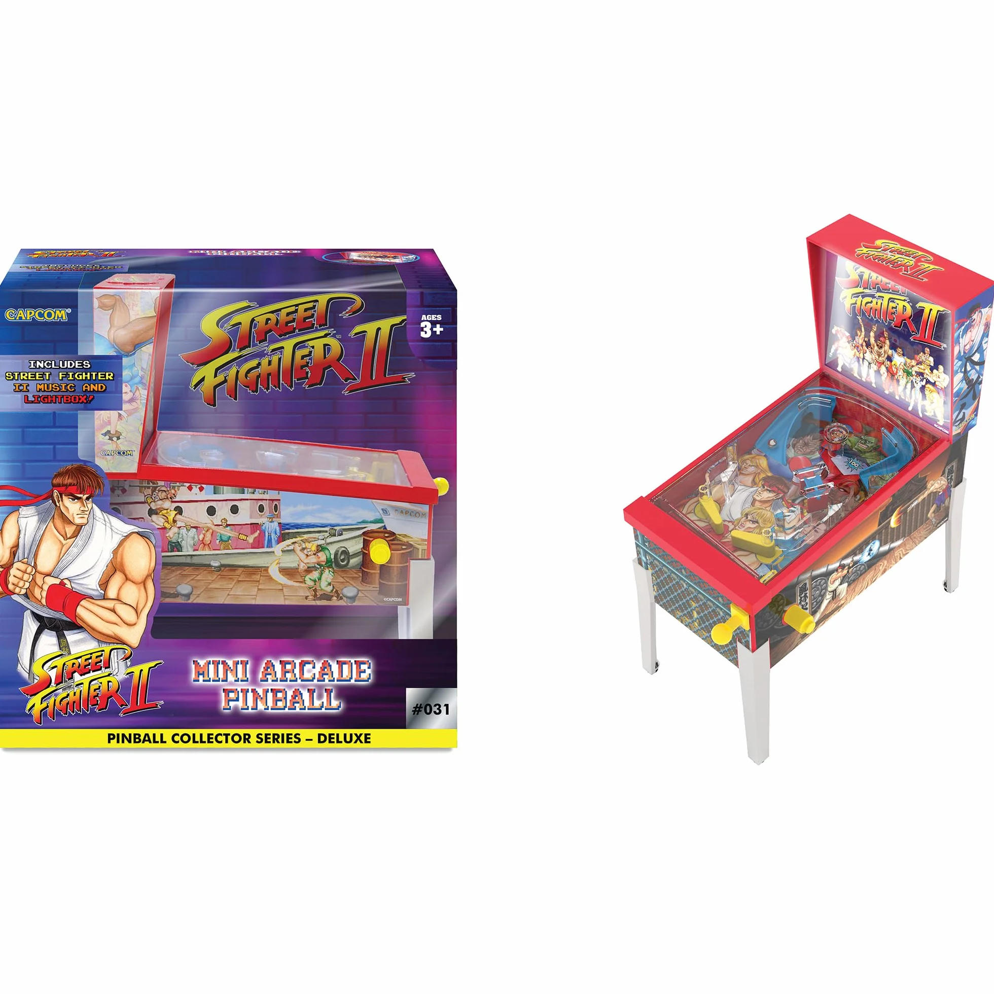 Ambassador Street Fighter II Mini Flipper Arcade - Jeu de Flipper de Table avec Lumière et Son
