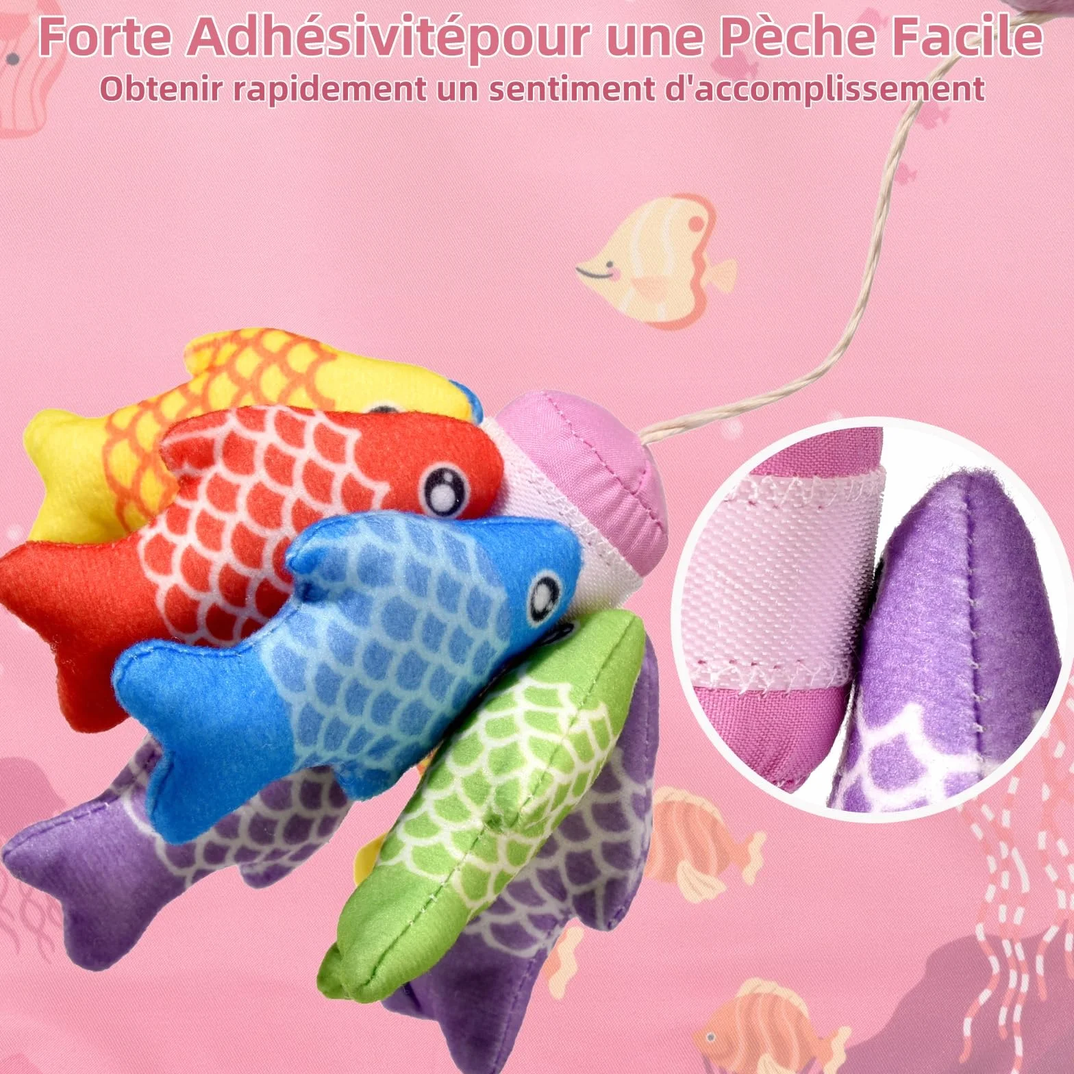 Jouet Montessori Pêche à la Ligne pour Enfant 1 2 3 Ans, Apprendre les Couleurs, Cadeau Fille Garçon 6-18 Mois