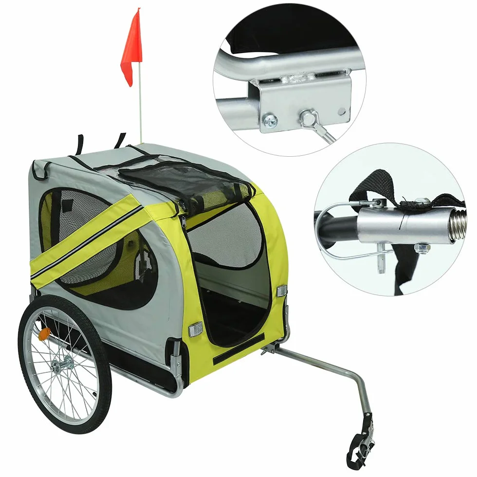 Remorque vélo 2 en 1 Chariot de Transport pour Animal de Compagnie Enfant Bébé 2 Places