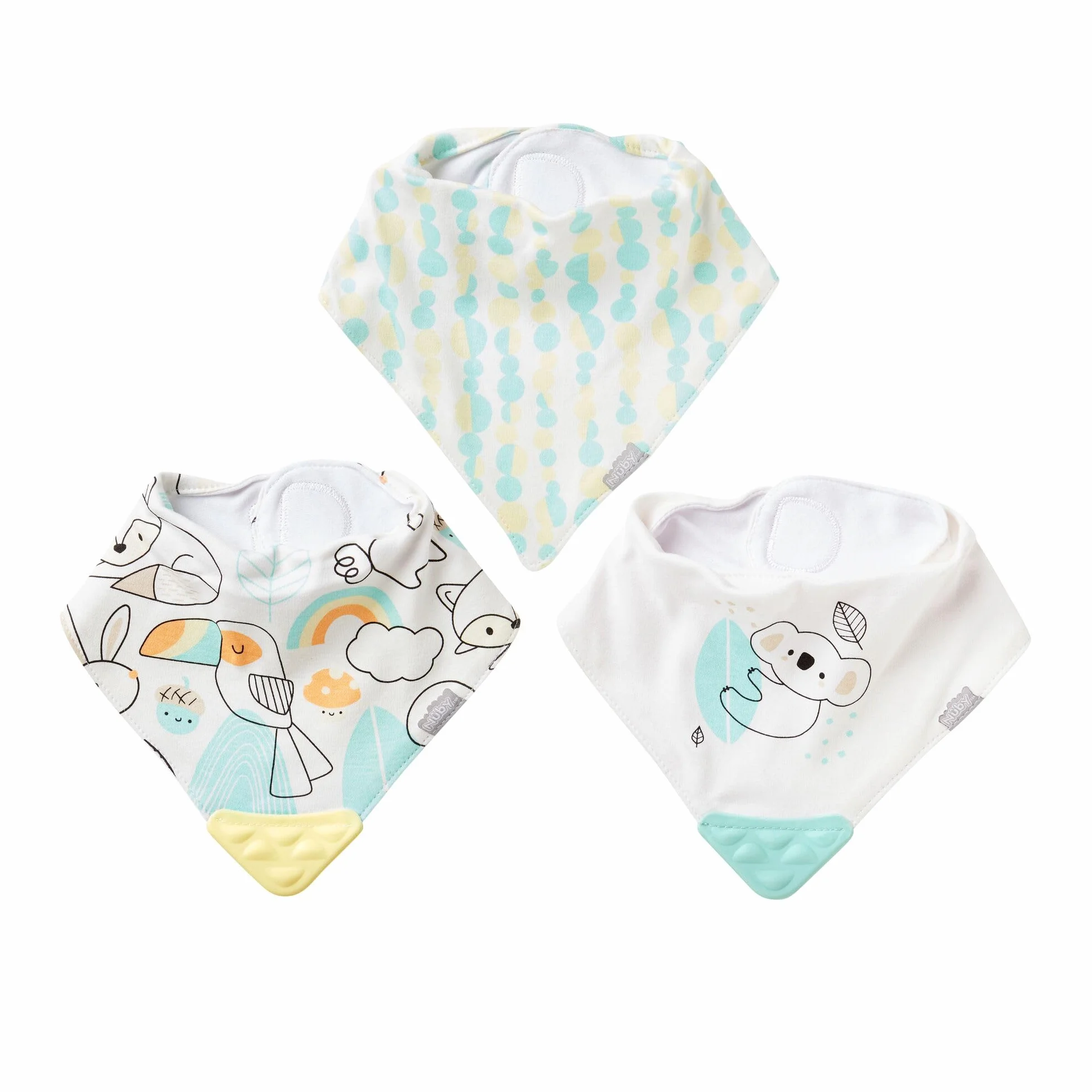 Nuby Lot de 3 bavoirs de dentition bandana