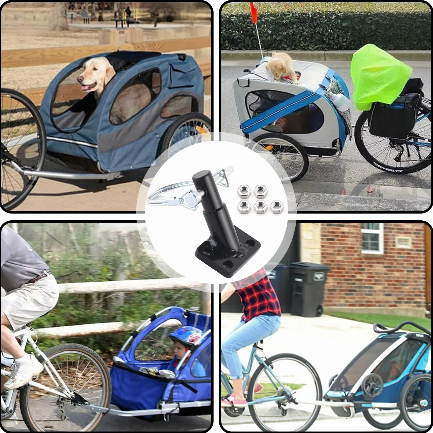 Attelage de Remorque de Vélo Universel Connecteur pour Remorques