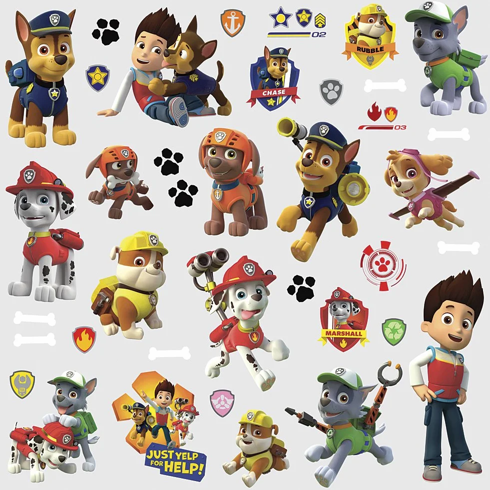 Lot de 37 stickers repositionnables Paw Patrol La Pat Patrouille