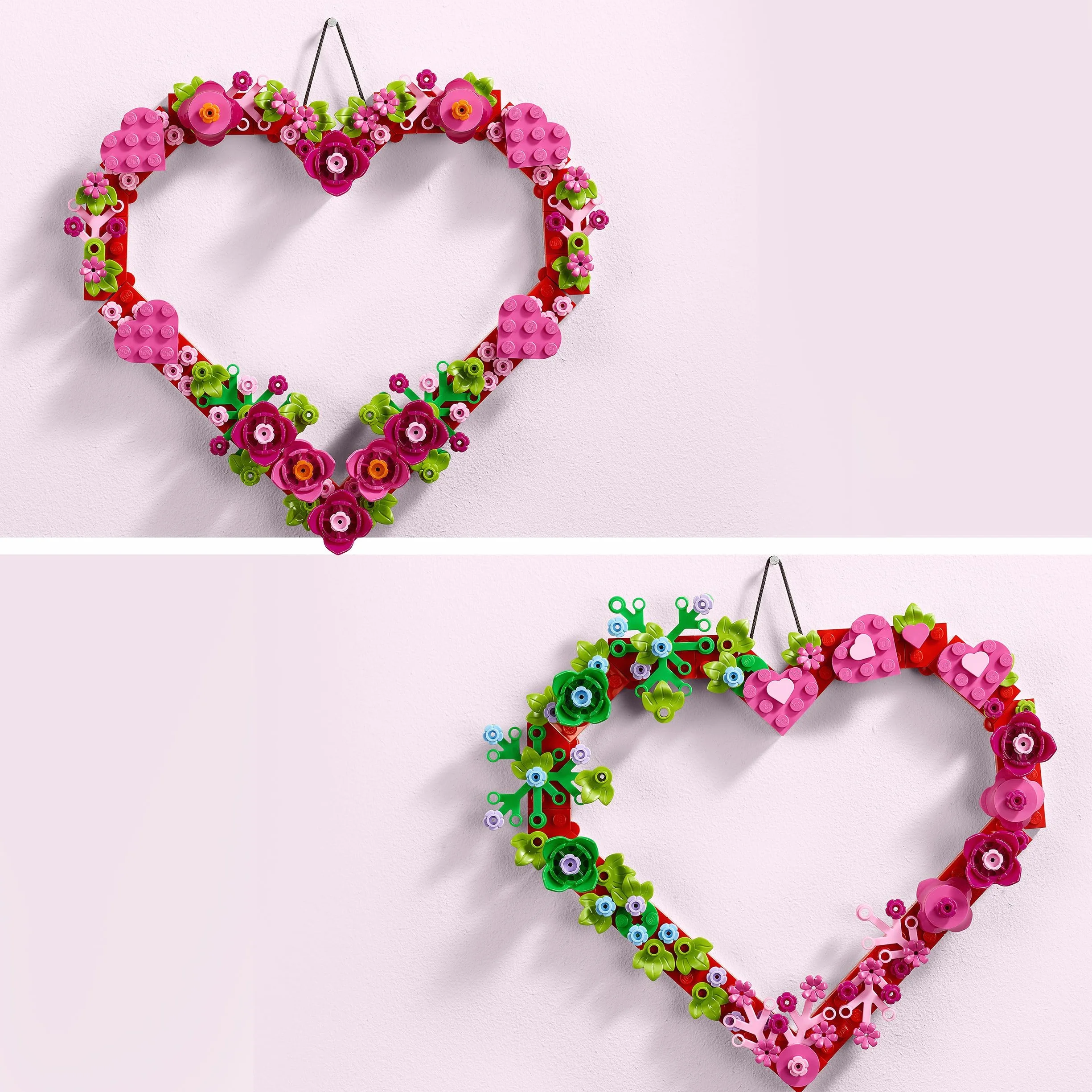 LEGO Décoration en Forme de Cœur 40638 - Kit d'Activité Manuelle pour Enfant 9 Ans avec Fleurs
