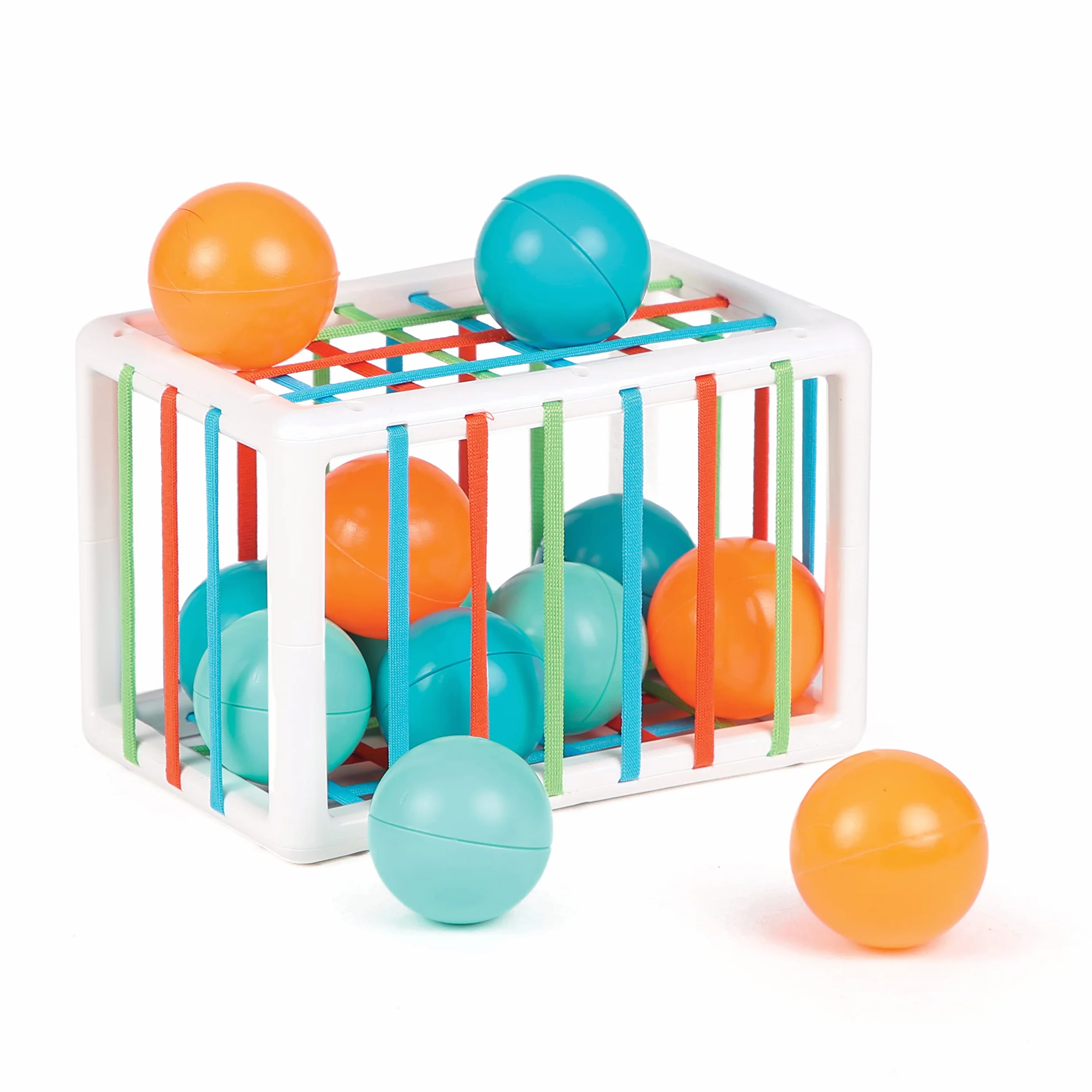 Ludi Cube De Manipulation Jouet D'Éveil Bébé 10 Mois+ 1 Cube Élastique 12 Balles