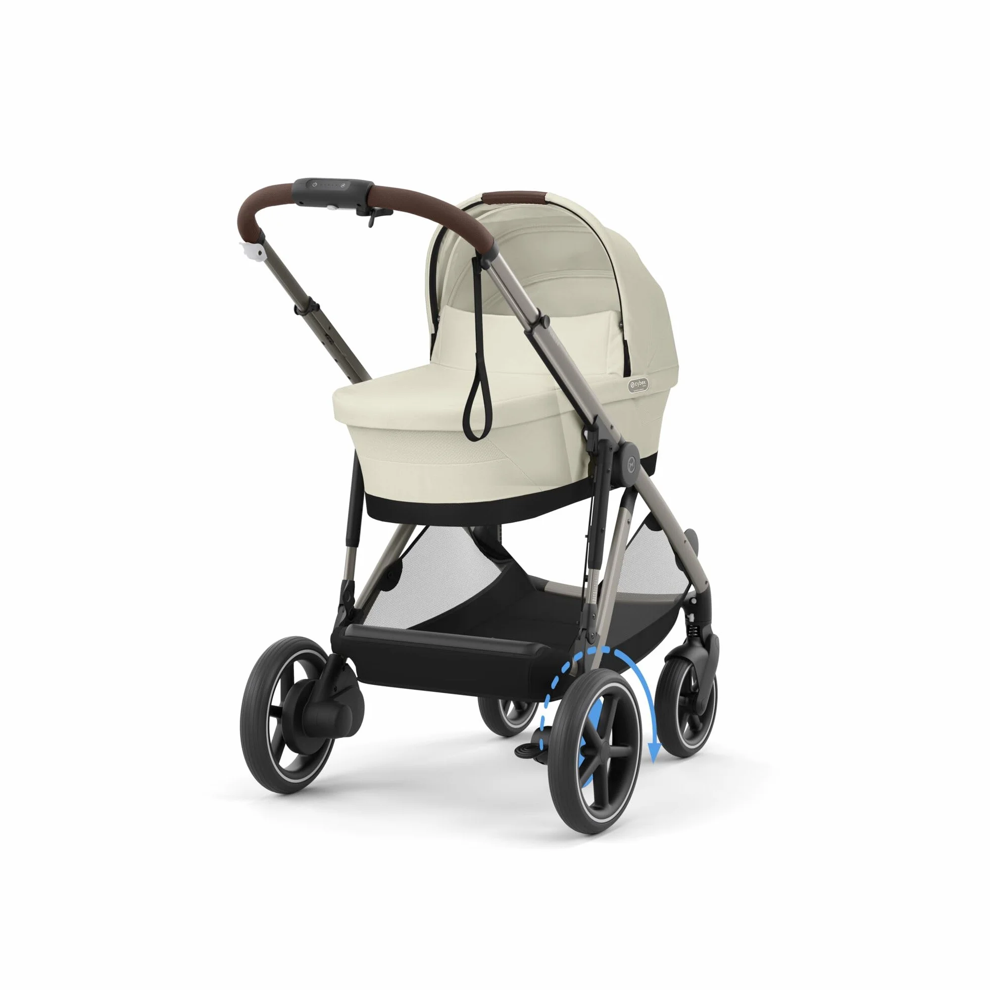 CYBEX Poussette Gold e-GAZELLE S, de la naissance à 4 ans, max. 22 kg, système tout-en-1 avec propulsion électrique, Beige coquillage