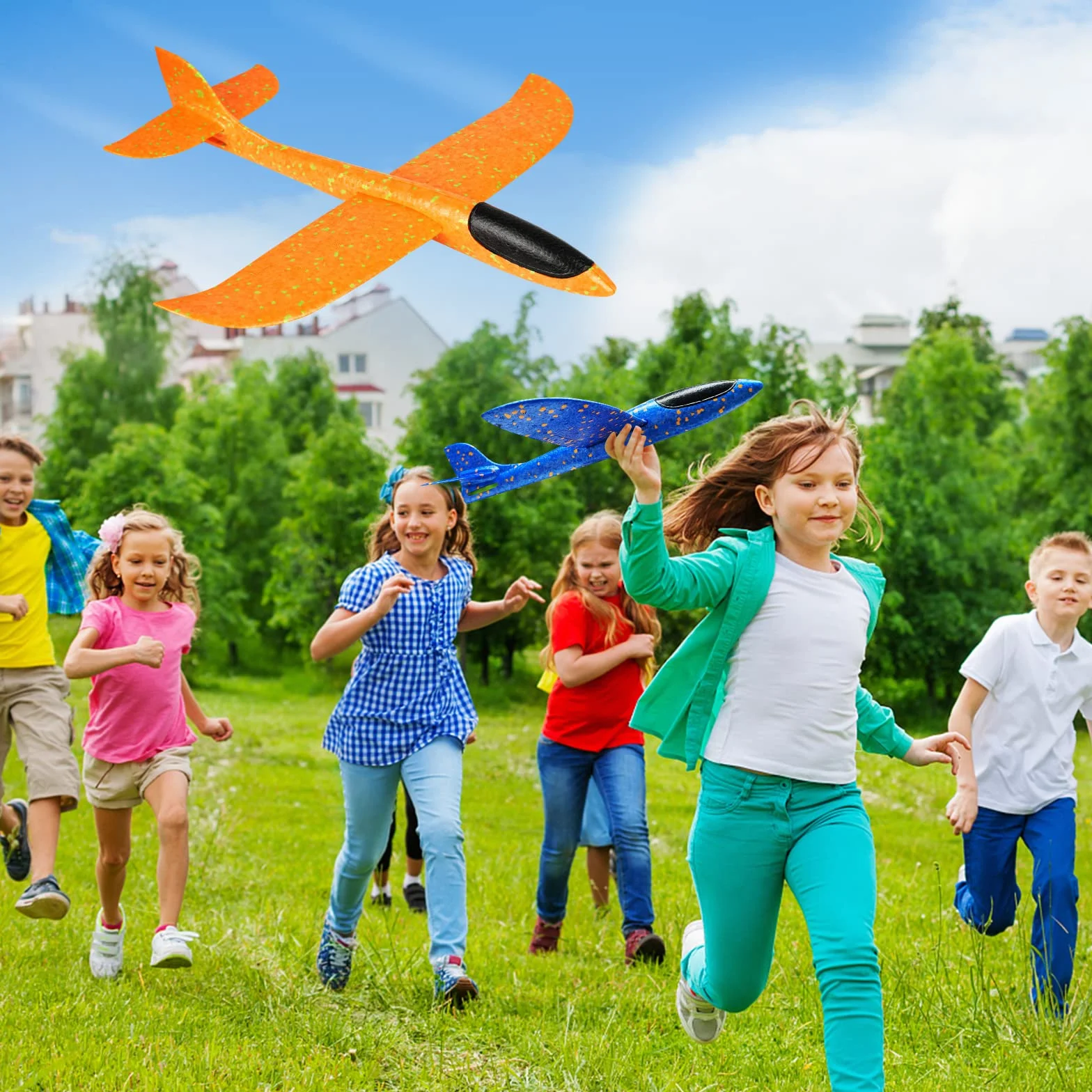 Avion Polystyrene Planeur Enfants XXL Mousse Jouet 2 Pièces