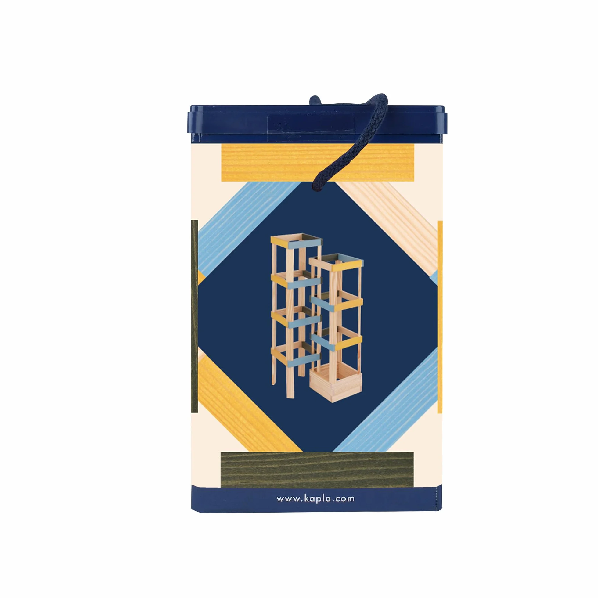 KAPLA Jeu de Construction 120 Planchettes Bois Colorés Nature Bleu Clair Jaune Vert