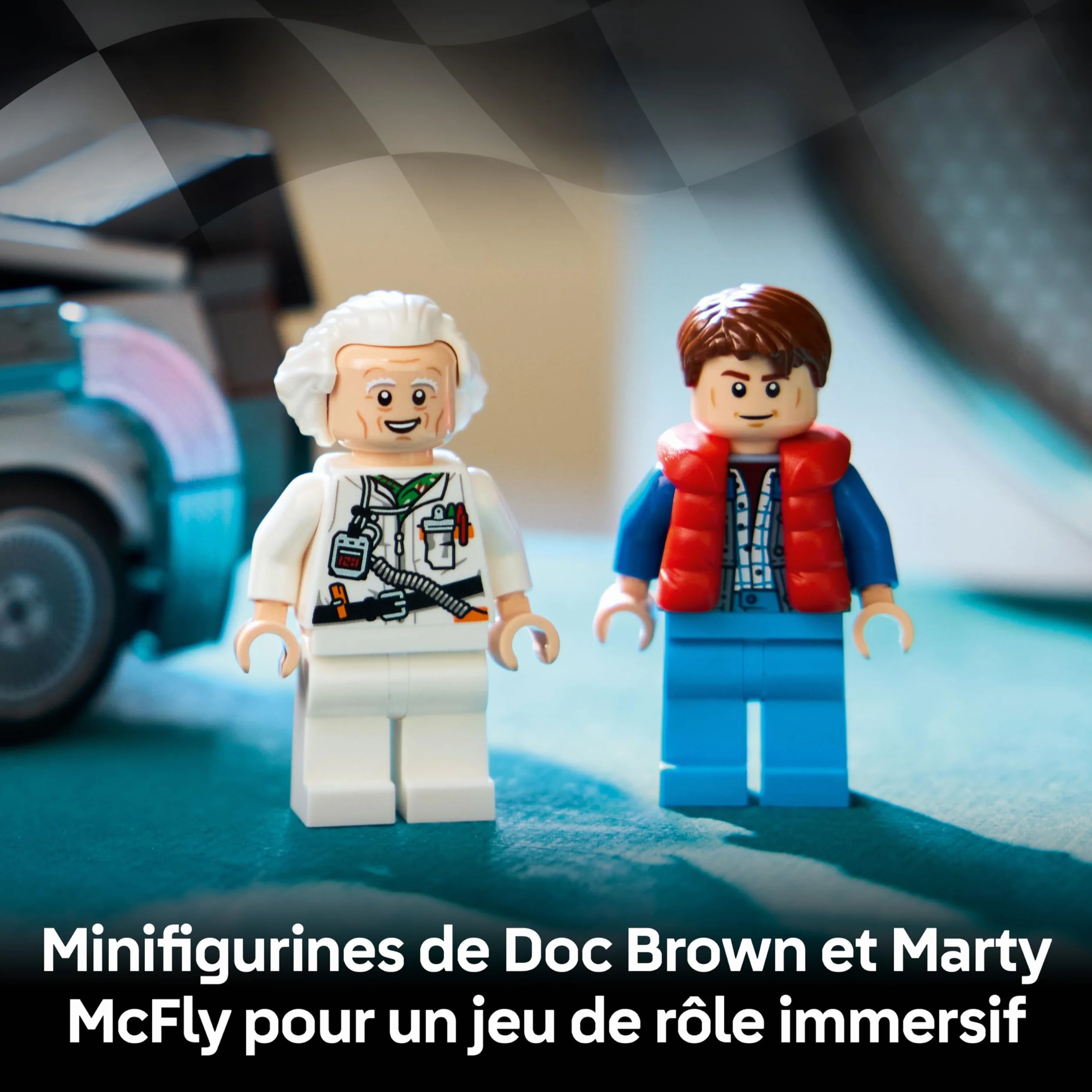 LEGO Speed Champions La Machine à Remonter Le Temps Retour vers Le Futur Jouet Voiture Maquette Minifigurines Doc Brown Marty McFly Cadeau 9 Ans 77256