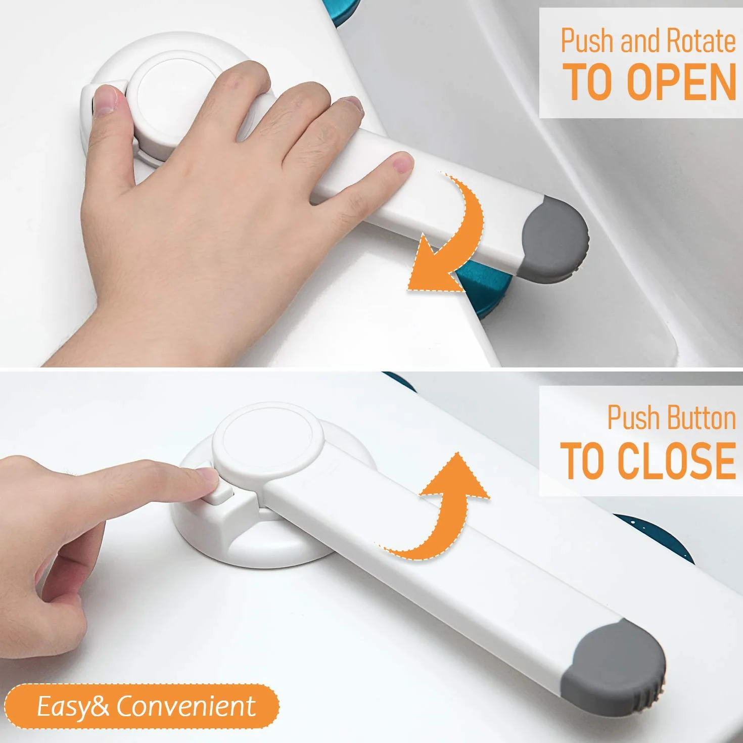 Verrou de Toilette pour Bébé Mécanisme de Palette Gapless Ajustement Universel Adhésif 3M