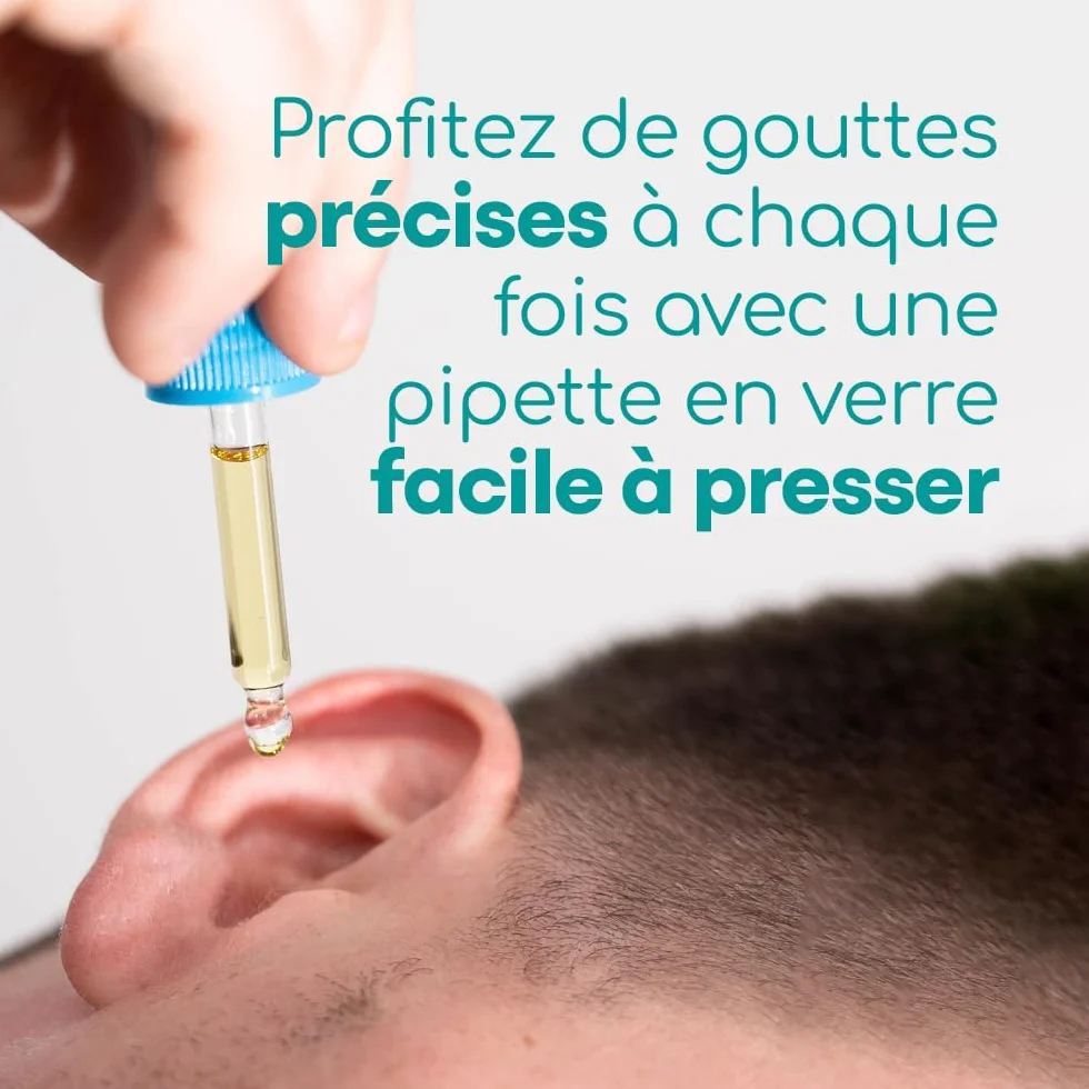 Medi Grade Gouttes Oreilles Huile d'Olive 100% Pure Qualité Médicale 10 mL - Fluidifie Élimine Cérumen Oreille